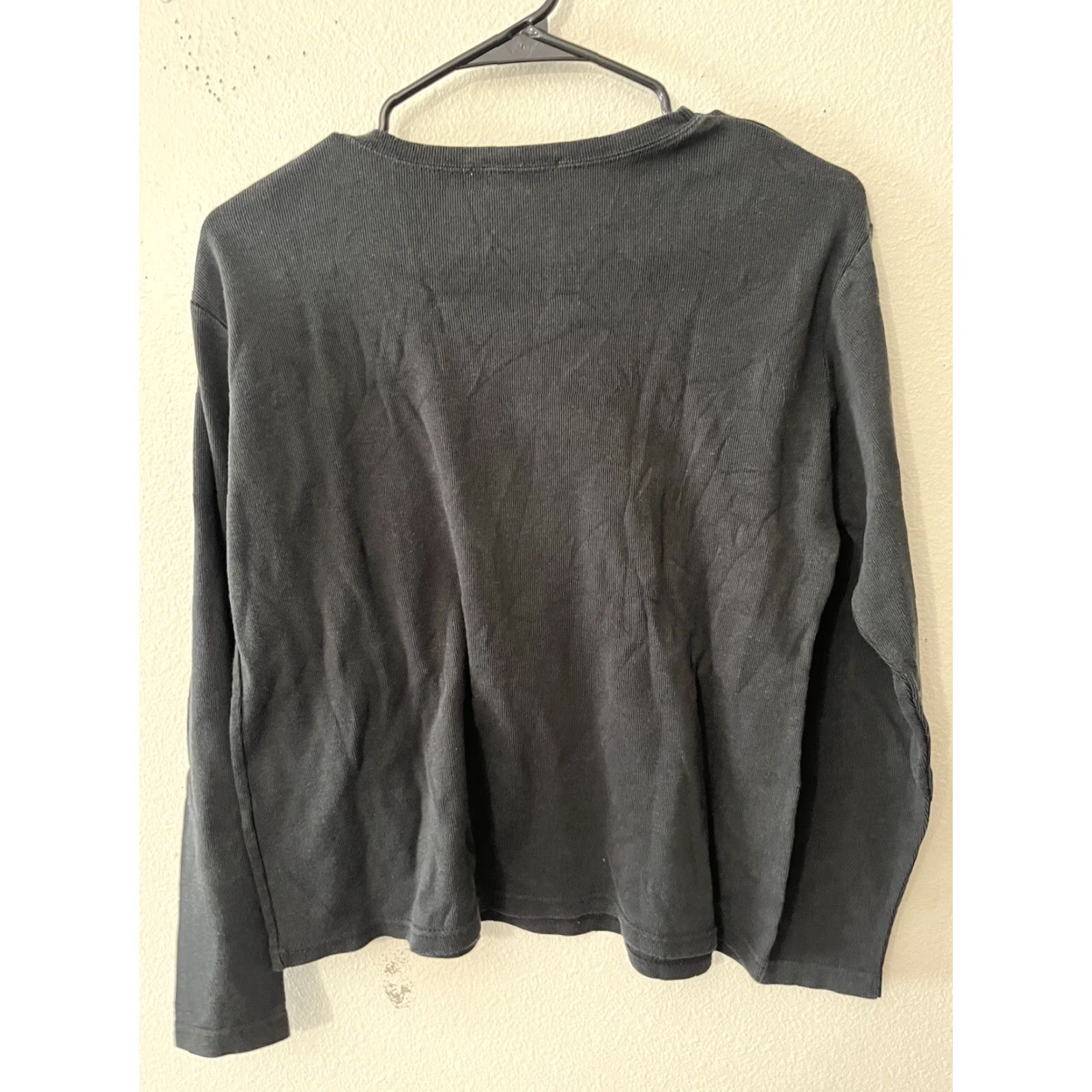 Express VINTAGE Express Sweater Shirt Womens Medium Black Textured Long Sleeve Pullover 90s Hipster Preppy Mom Crew Neck Size M / US 6-8 / IT 42-44 - 3 Thumbnail
