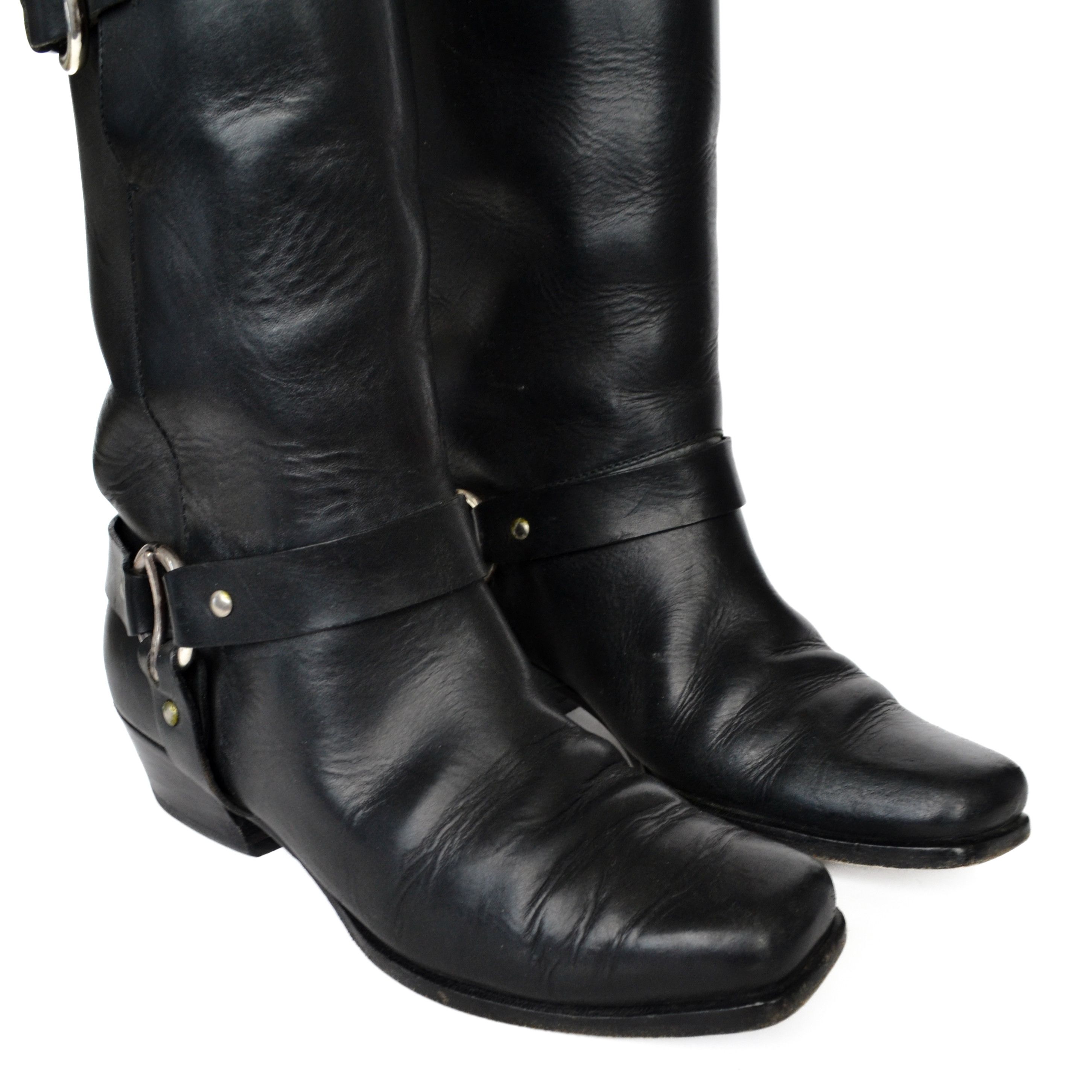 Miu Miu MIU MIU Boots Biker Tall Belt Leather Black Vintage PRADA Size US 8 / IT 38 - 7 Thumbnail