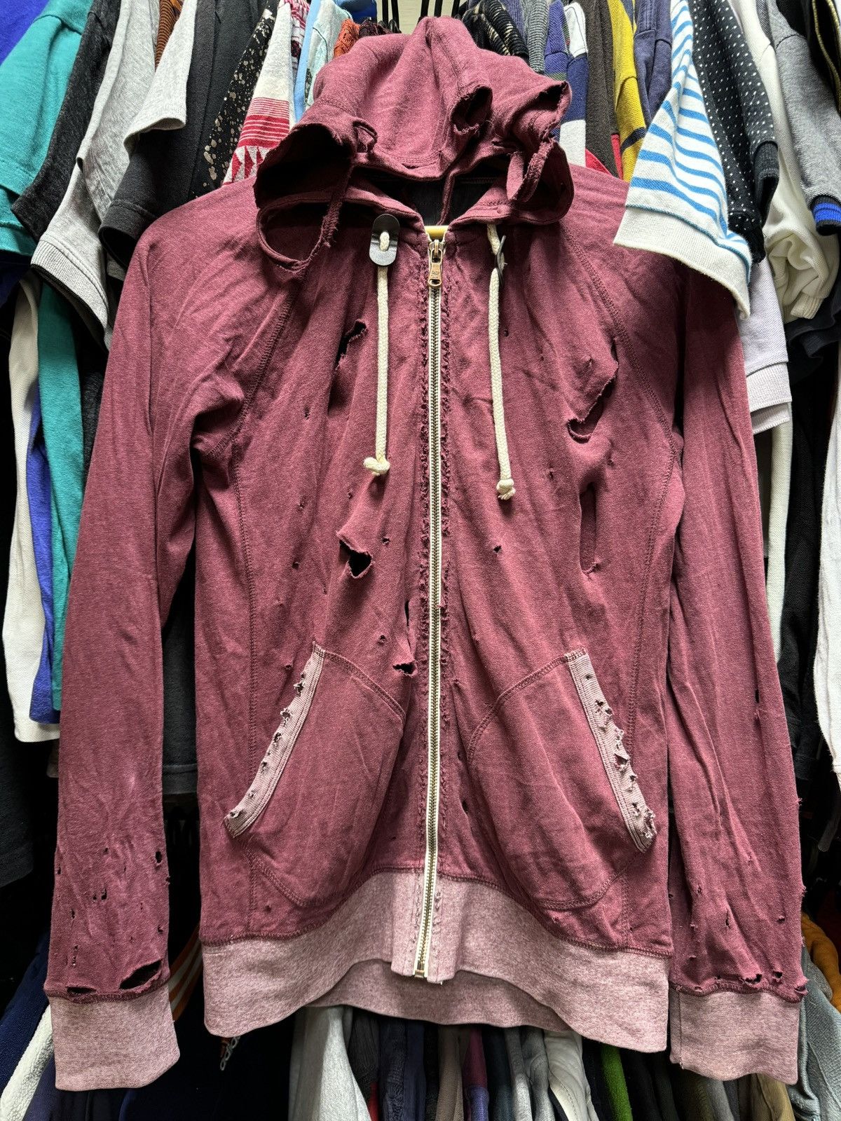 Japanese Brand Vintage Distressed Faded Hoodie Junya Watanabe Style Size US M / EU 48-50 / 2 - 2 Thumbnail