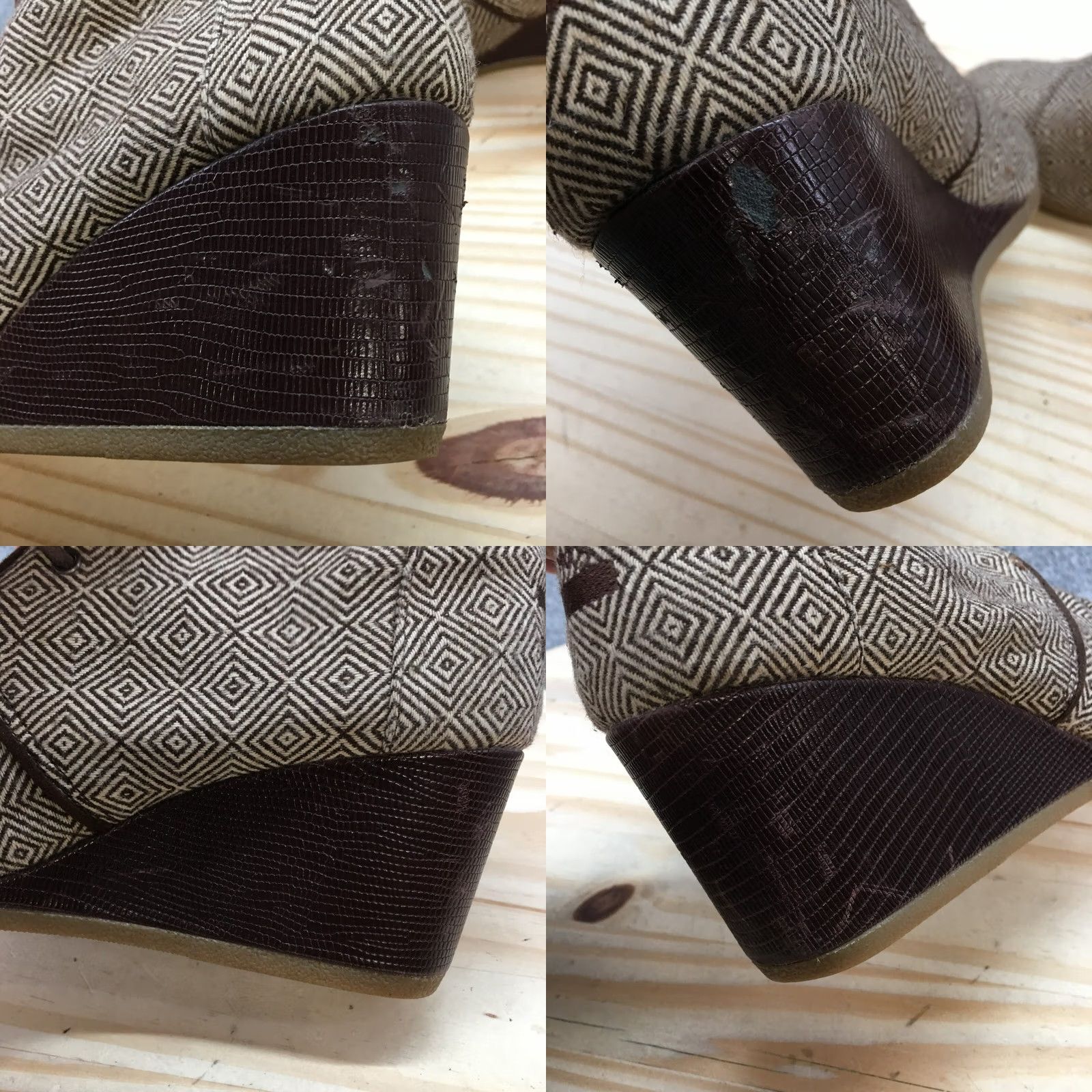 Toms Toms Boots Womens 9 Herringbone Desert Ankle Booties Brown Wedge Lace Up 690515 Size US 9 / IT 39 - 9 Thumbnail