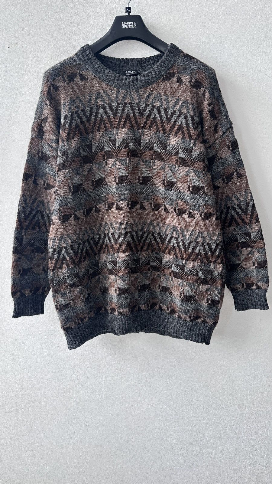 Other 100% Alpaca Sweater Geometric Aztec Boho Knit Pullover Peru Size US XL / EU 56 / 4 - 5 Thumbnail