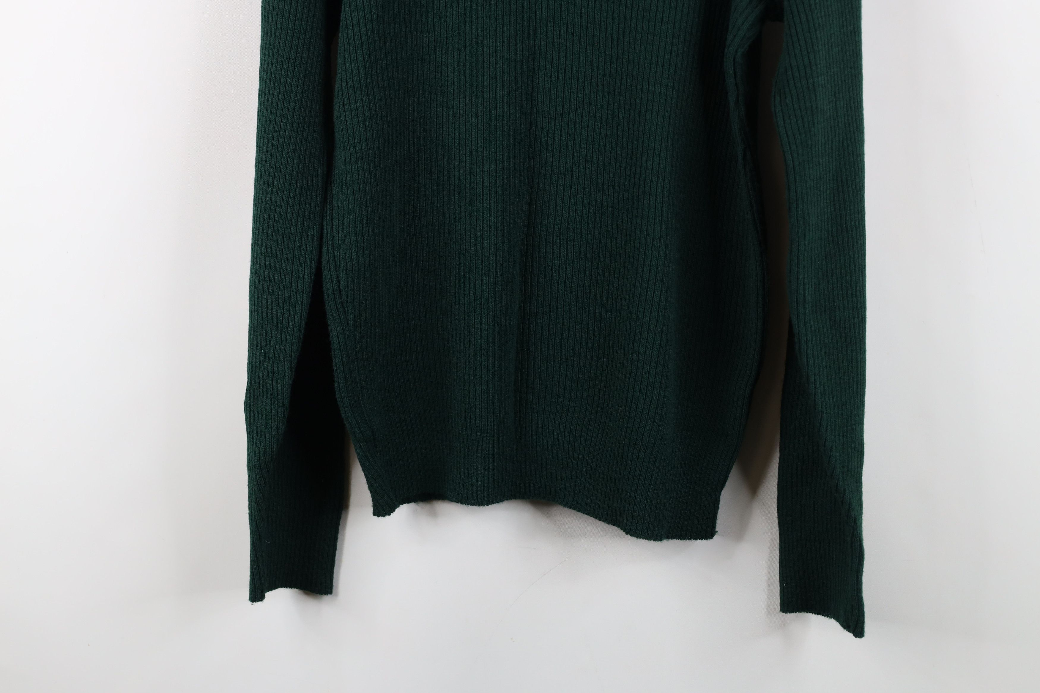 Vintage Vintage 70s Streetwear Ribbed Knit Turtleneck Sweater Green Size L / US 10 / IT 46 - 10 Thumbnail