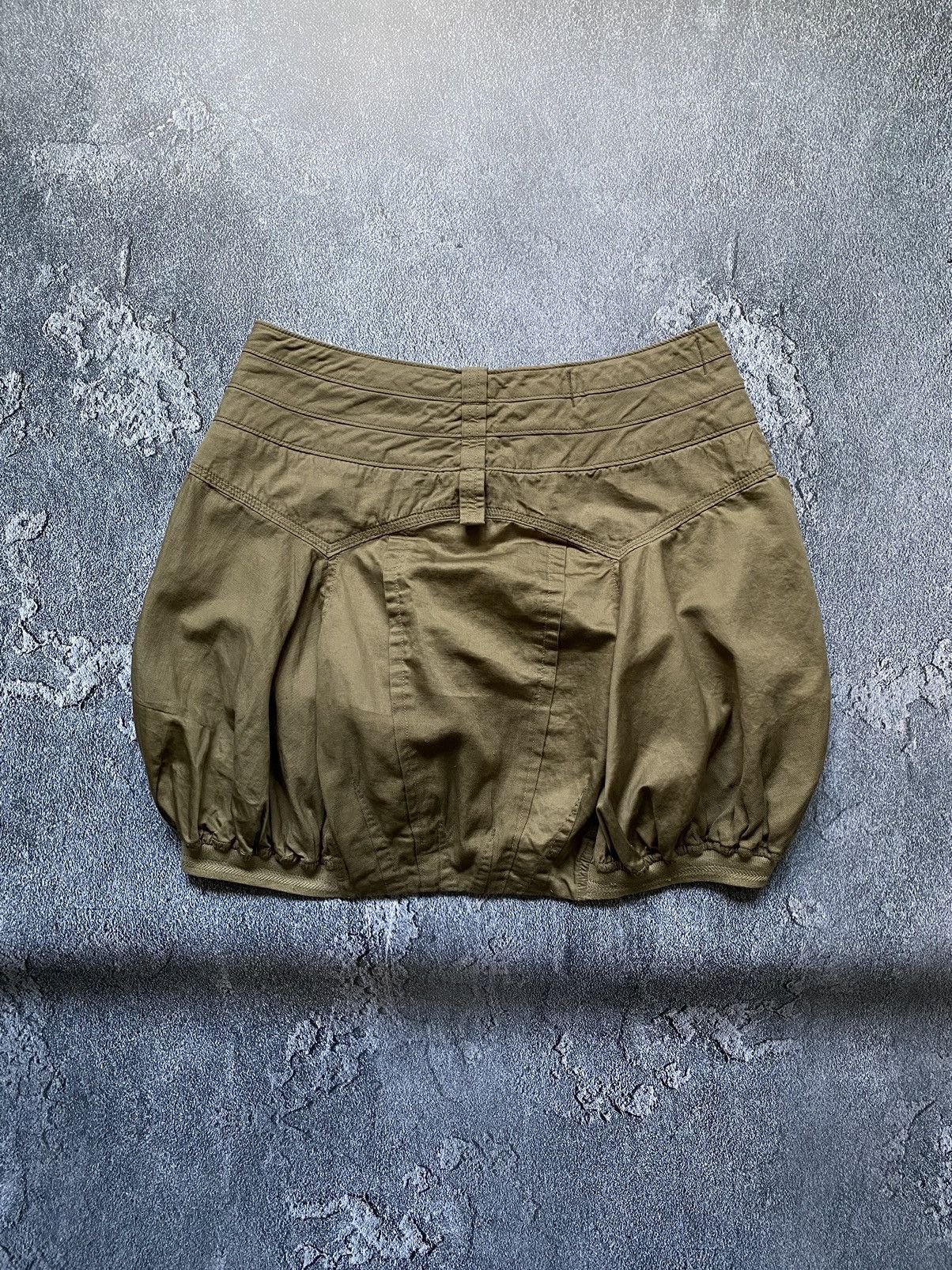 Marithe + Francois Girbaud M+FG Army Green Utility Belted Y2K Techwear Bubble Skirt Size 28" / US 6 / IT 42 - 6 Thumbnail