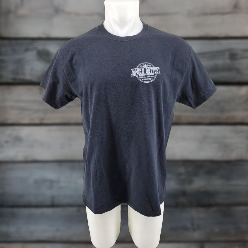 Gildan VINTAGE Jamie's Outpost Utica Illinois Black Shirt Men's Large Size US L / EU 52-54 / 3 - 1 Thumbnail