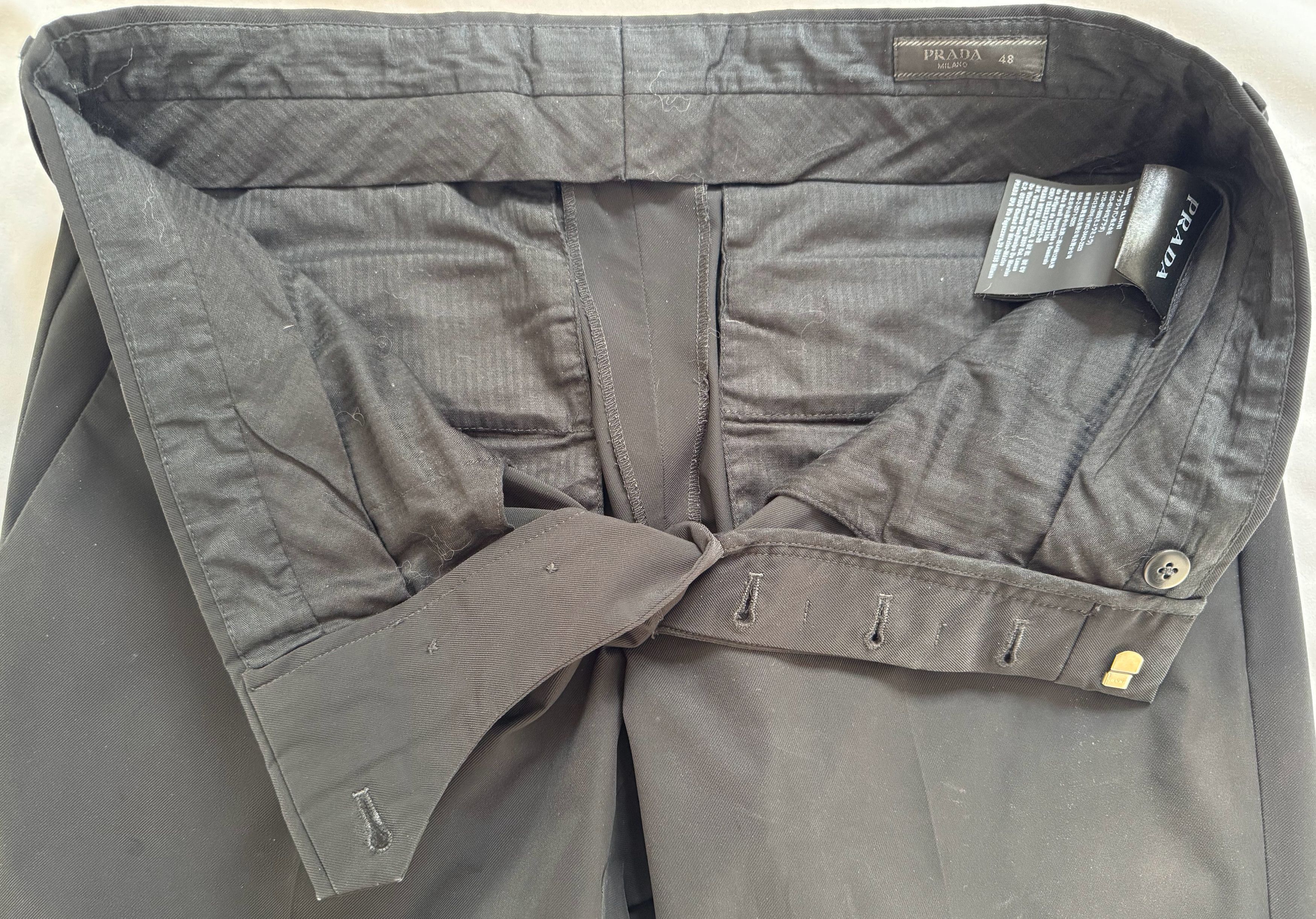 Prada Black Tech Twill Trousers Size US 32 / EU 48 - 3 Thumbnail