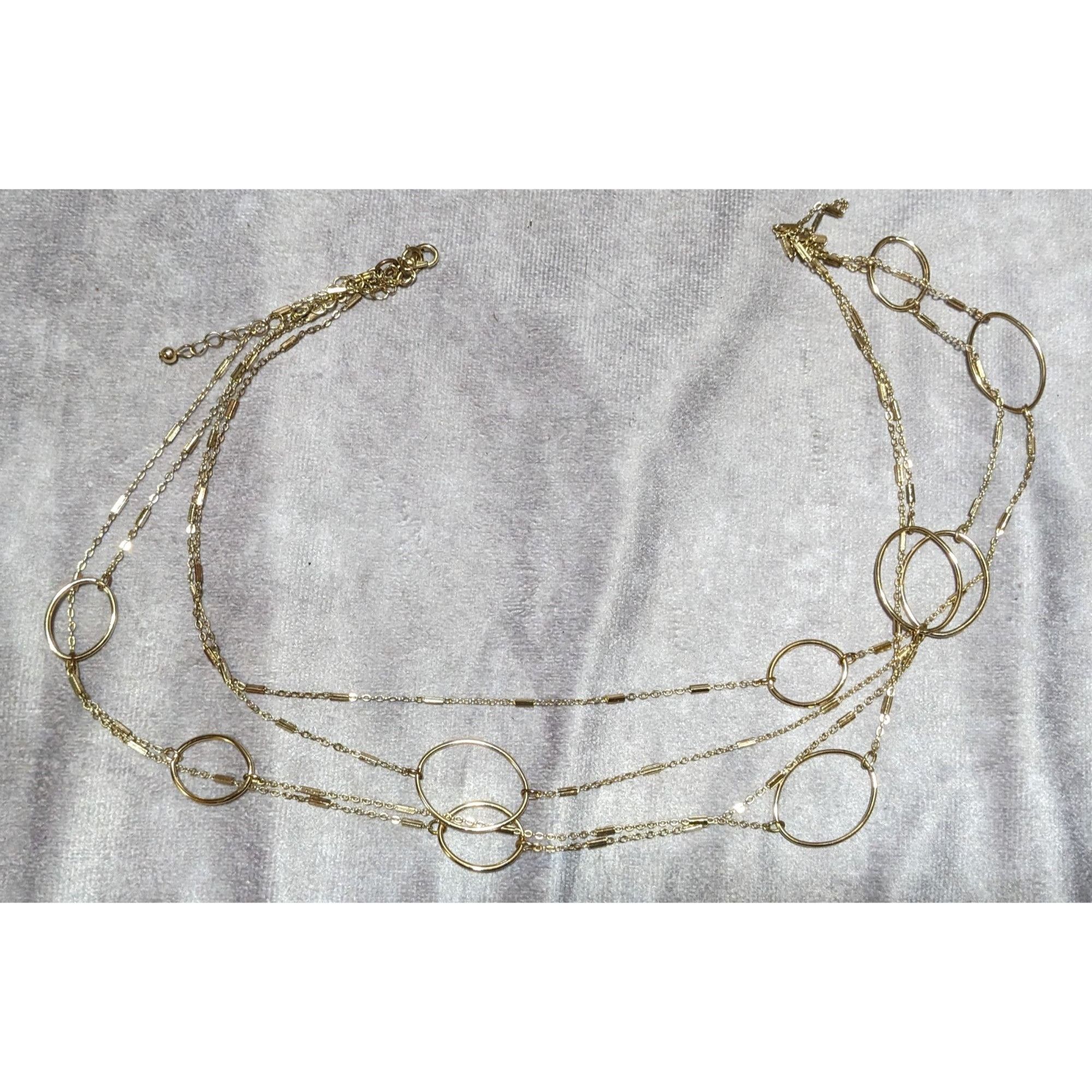 Other Multilayer Gold Chain Open Loop Necklace Size ONE SIZE - 10 Thumbnail