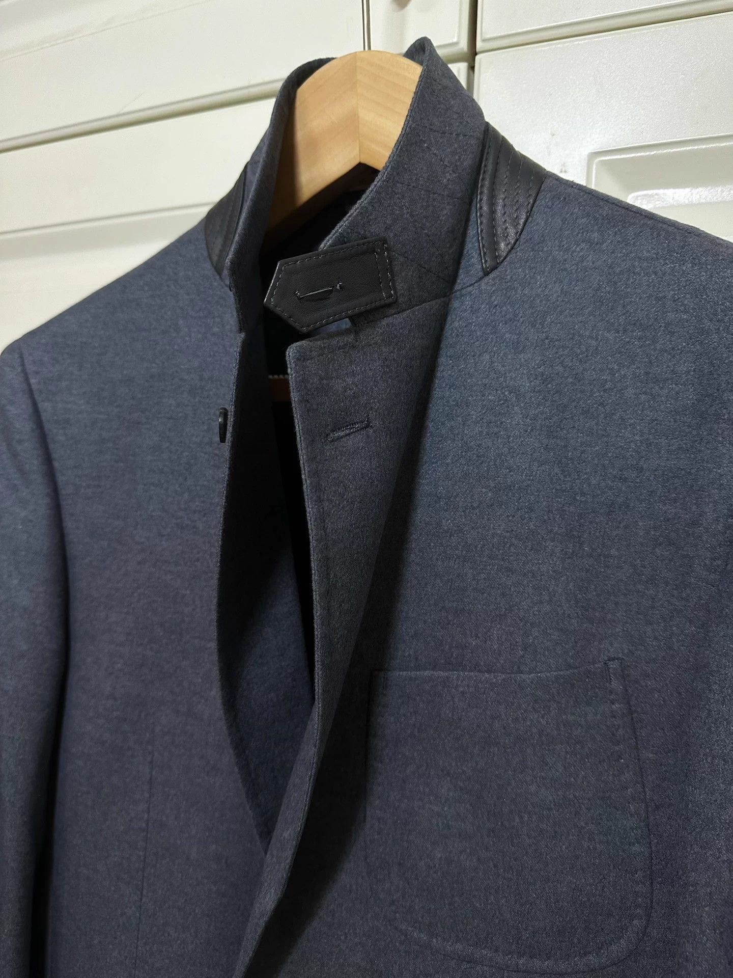 Ermenegildo Zegna Zegna Cashmere & Silk Casual Slim 48 Gray Blue Blazer Size 48S - 8 Thumbnail