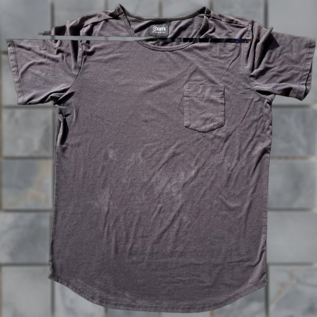 Cuts Cuts T-Shirt Elongated XL Black Men’s Casual Athleisure Minimalist Solid Stained Size US XL / EU 56 / 4 - 1 Thumbnail