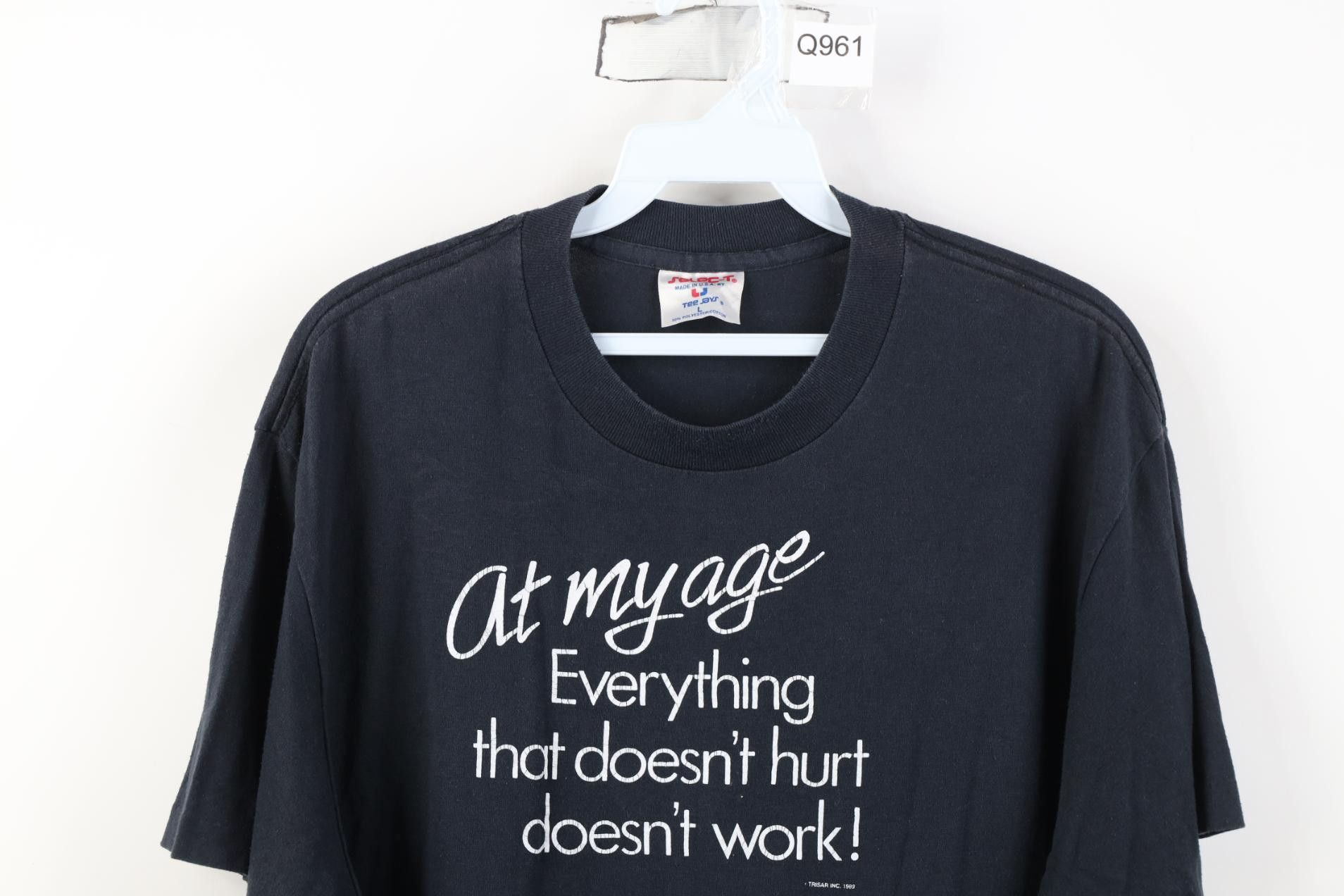 Vintage Vintage 80s At My Age That Doesn't Hurt Doesn't Work T-Shirt Size US L / EU 52-54 / 3 - 2 Thumbnail