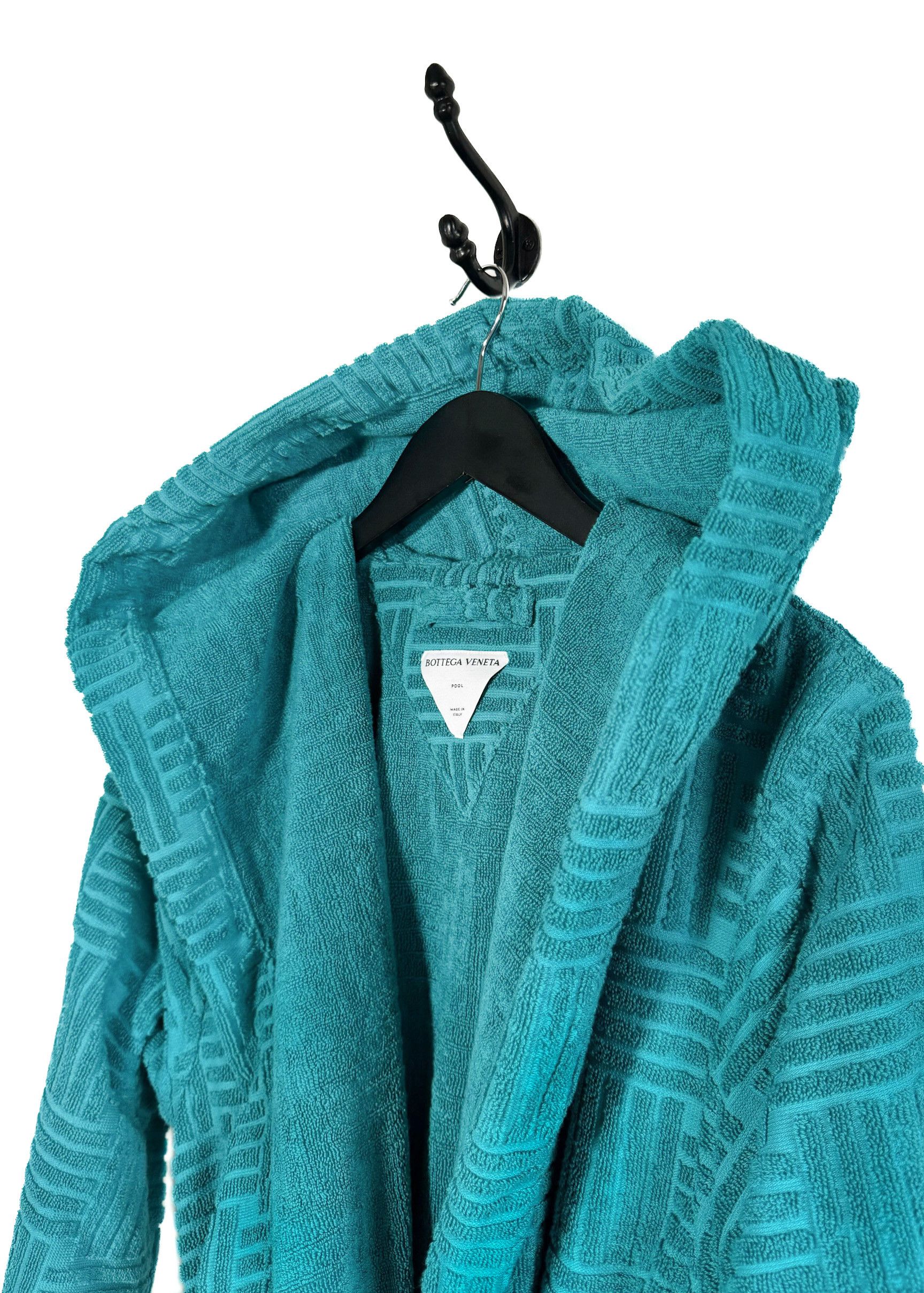 Bottega Veneta Bottega Veneta Pool Turquoise Intrecciato Terry Cloth Robe Size 32 - 3 Thumbnail