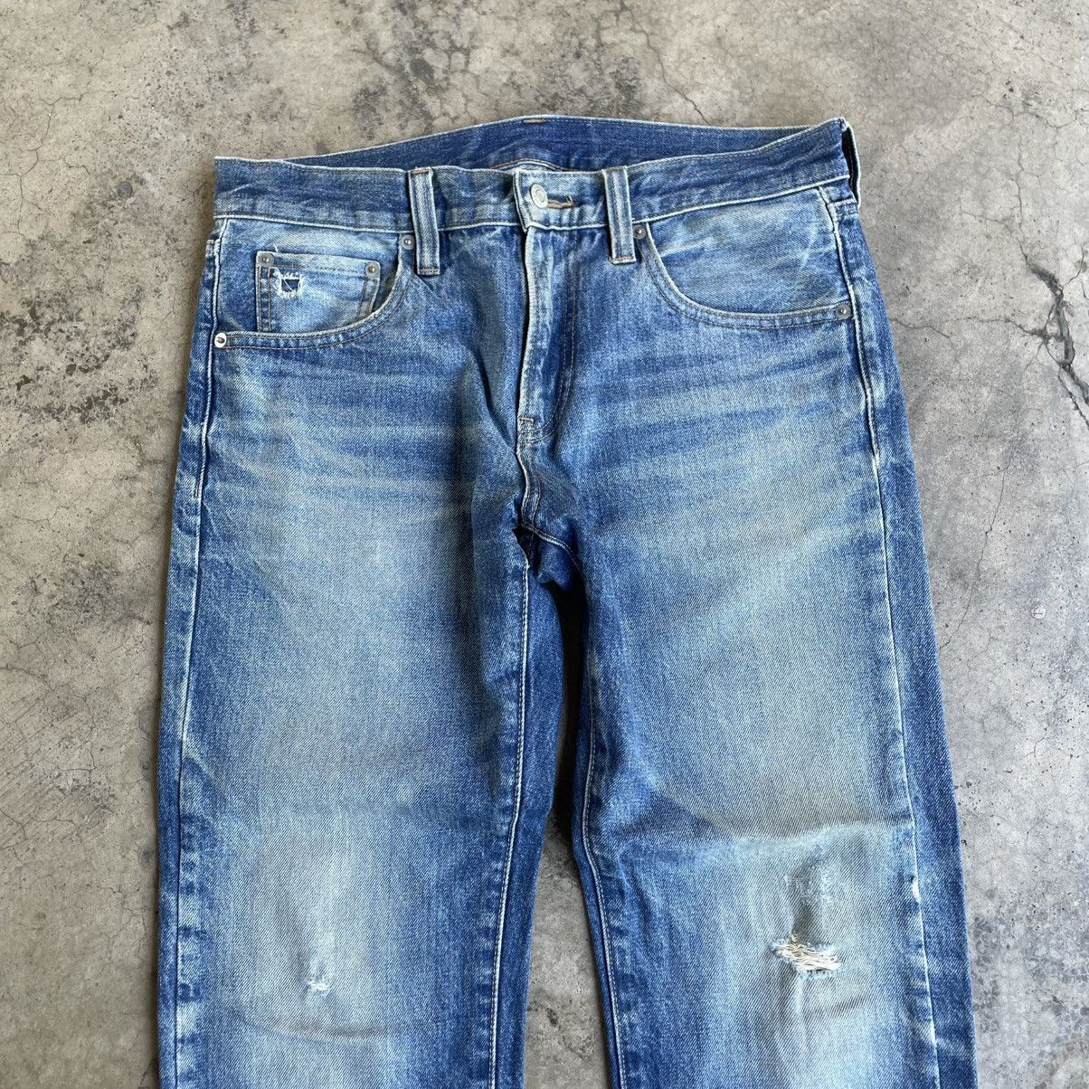 Japanese Brand 🔥🇯🇵Japanese Brand Stoned Washed Ripped Distress Denim Jeans Size US 32 / EU 48 - 2 Thumbnail