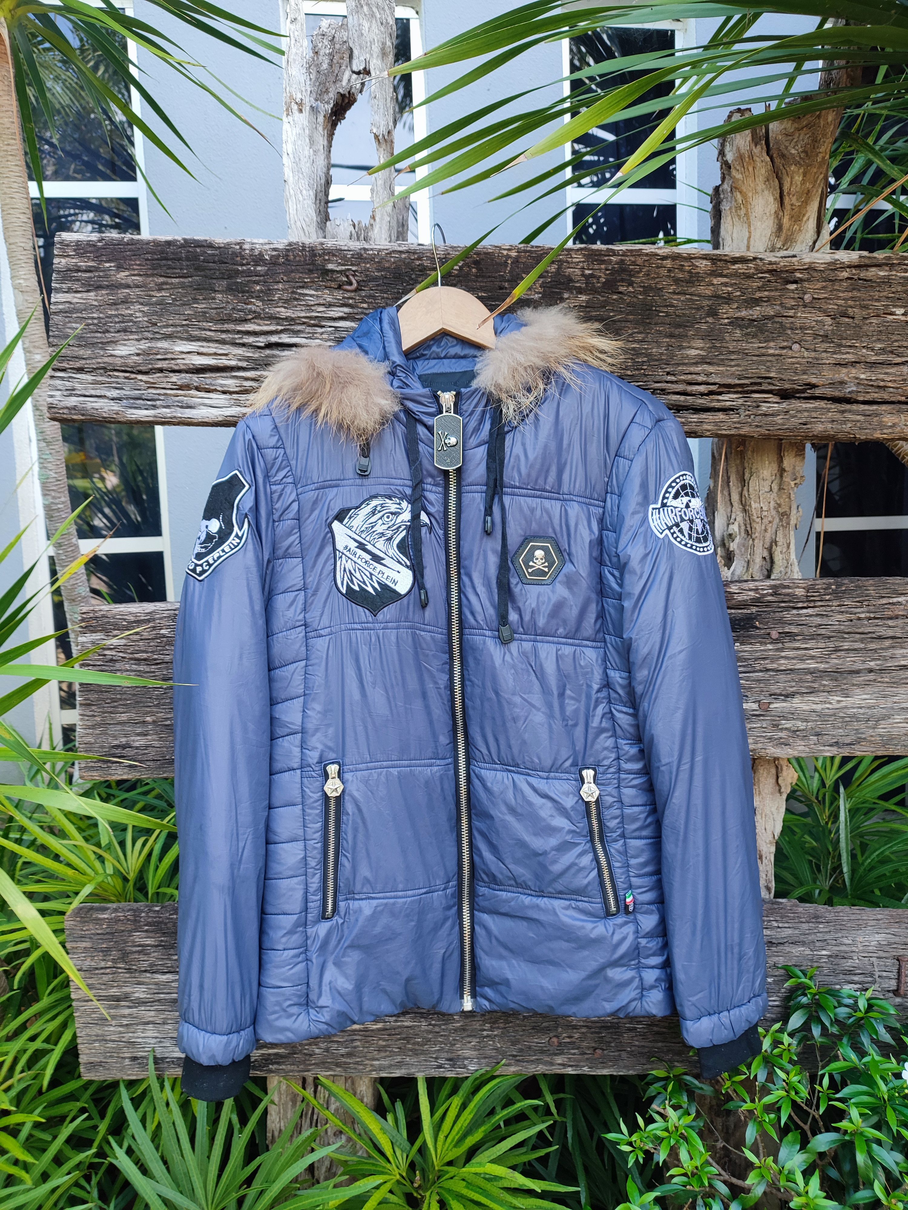 Philipp Plein Military-Inspired Patch Puffer Jacket
