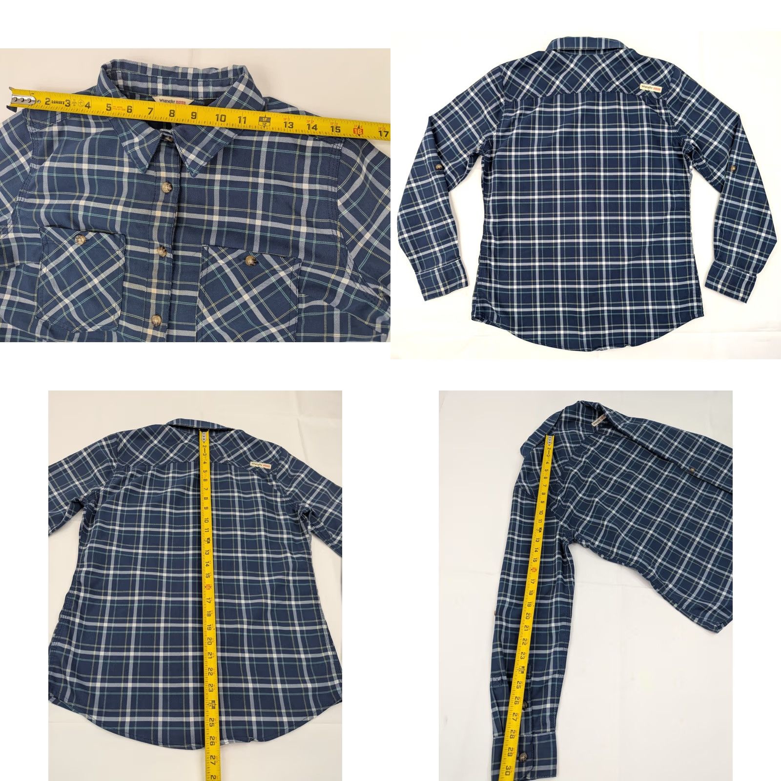 Wrangler Wrangler Shirt Lot x 3 Women S Plaid Button-Up Cotton Red Blue Gray Fall Winter Casual Workwear Size S / US 4 / IT 40 - 11 Thumbnail