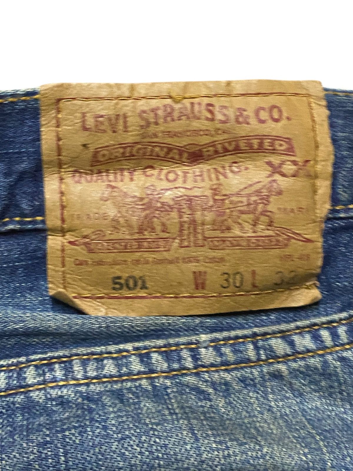 Levi's Vintage Levis 501 Mud Wash Distressed Loose Jeans Size US 30 / EU 46 - 20 Thumbnail