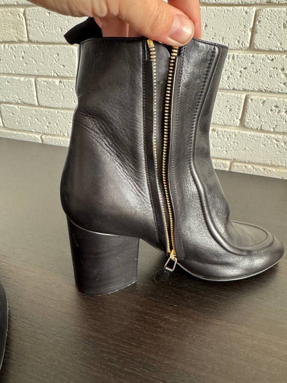 Jil Sander JIL SANDER leather black boots heels Size US 7 / IT 37 - 11 Thumbnail