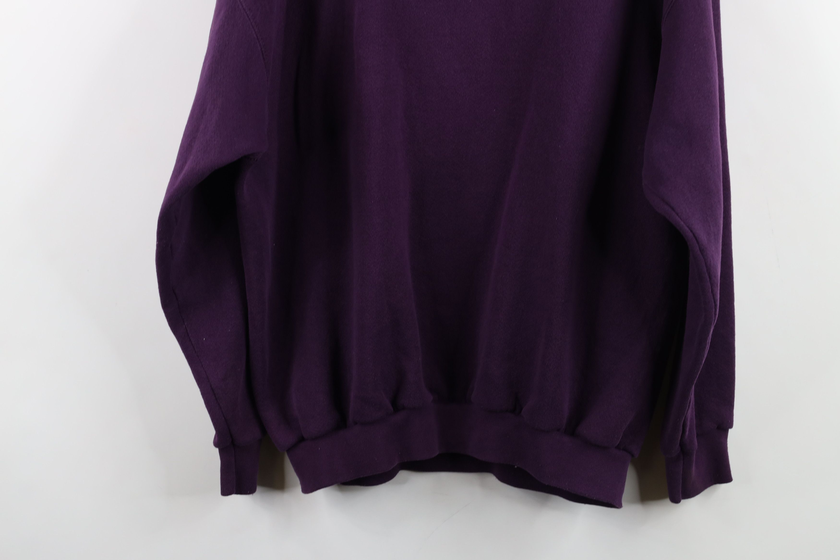 Vintage Vintage 90s Streetwear Blank Mock Neck Sweatshirt Purple USA Size L / US 10 / IT 46 - 10 Thumbnail