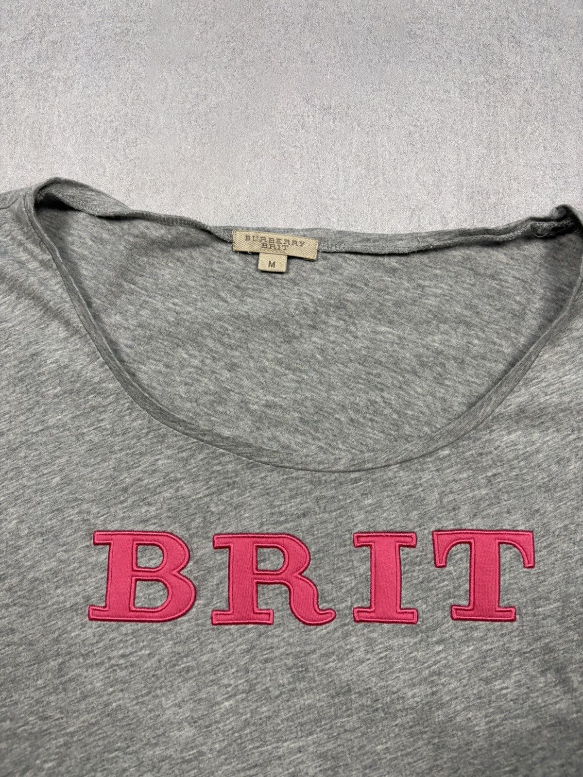 Burberry Burberry Brit BRIT Logo Grey T-Shirt M Embroidery Vintage Size M / US 6-8 / IT 42-44 - 6 Thumbnail