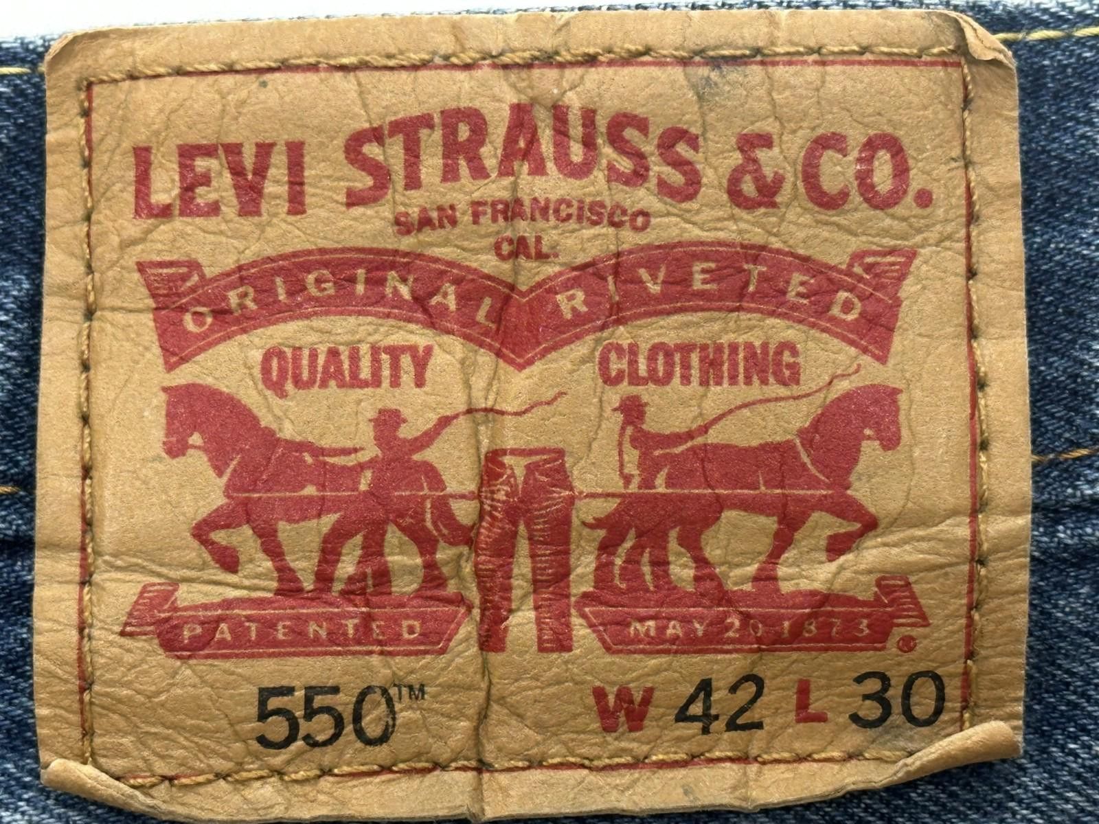Levi's Levis 550 Straight Cotton Denim Jeans Blue Mens 42/30 Size US 42 / EU 58 - 6 Thumbnail