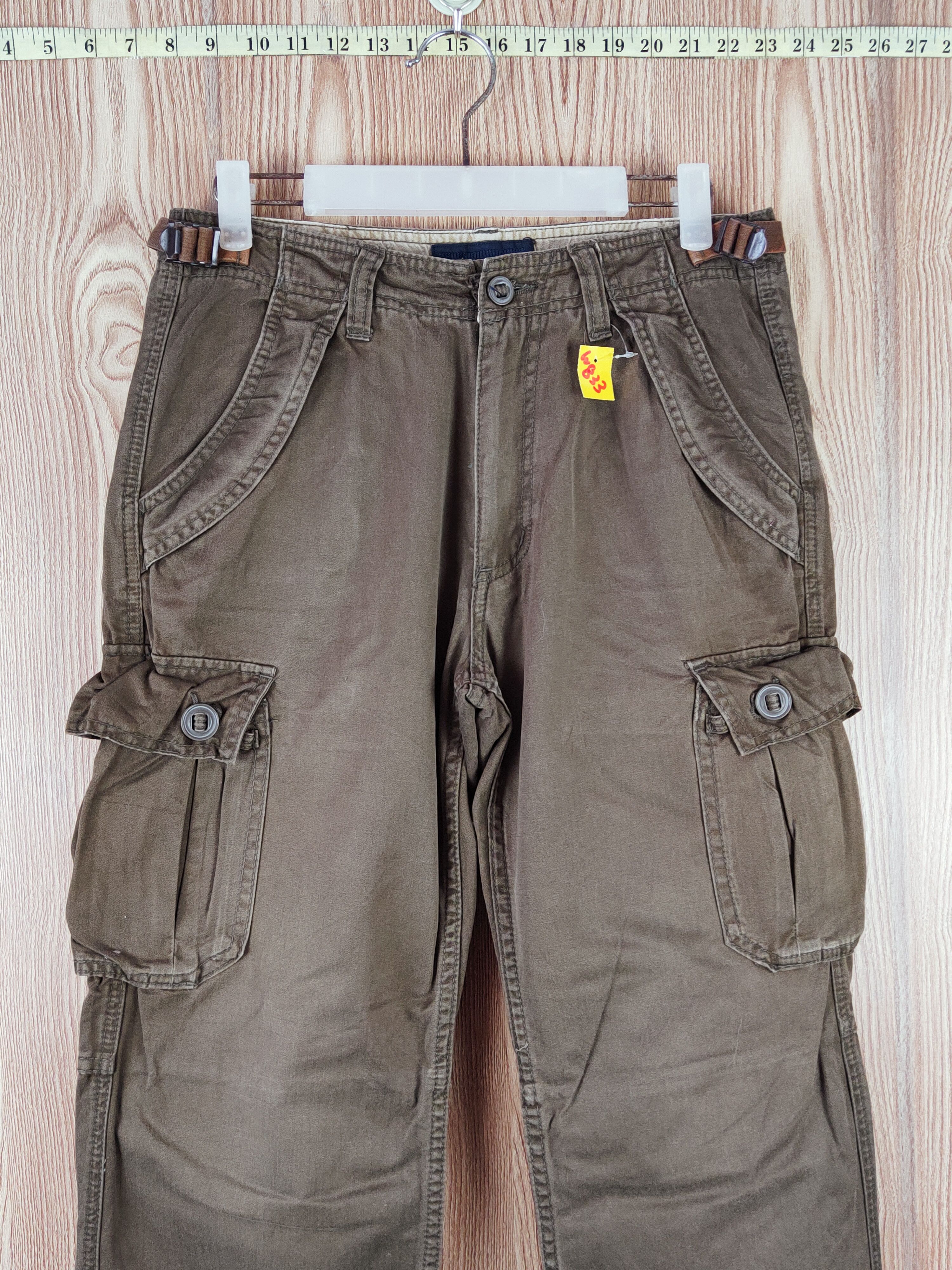 Japanese Brand Back Number Dark Brown Multipocket Cargo Pants #W833 Size US 28 / EU 44 - 2 Thumbnail