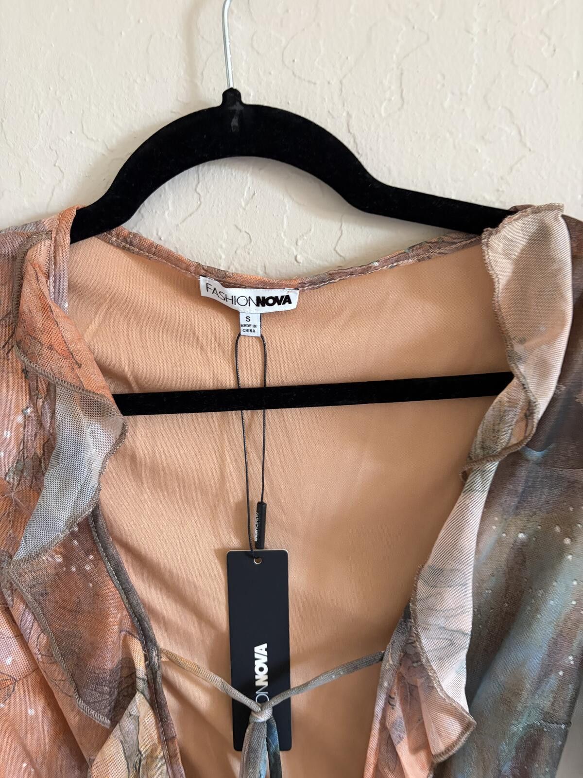 Fashion Nova Fashion Nova open front mesh mini dress Size S / US 4 / IT 40 - 2 Thumbnail