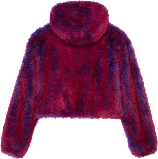 Givenchy o1mle0325 Cropped Hooded Bomber Jacket in Fuchsia & Blue Size XL / US 12-14 / IT 48-50 - 2 Thumbnail