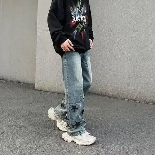 Japanese Brand × Jean Star Baggy Denim Jeans, Graphic Jeans Size US 32 / EU 48 - 3 Thumbnail