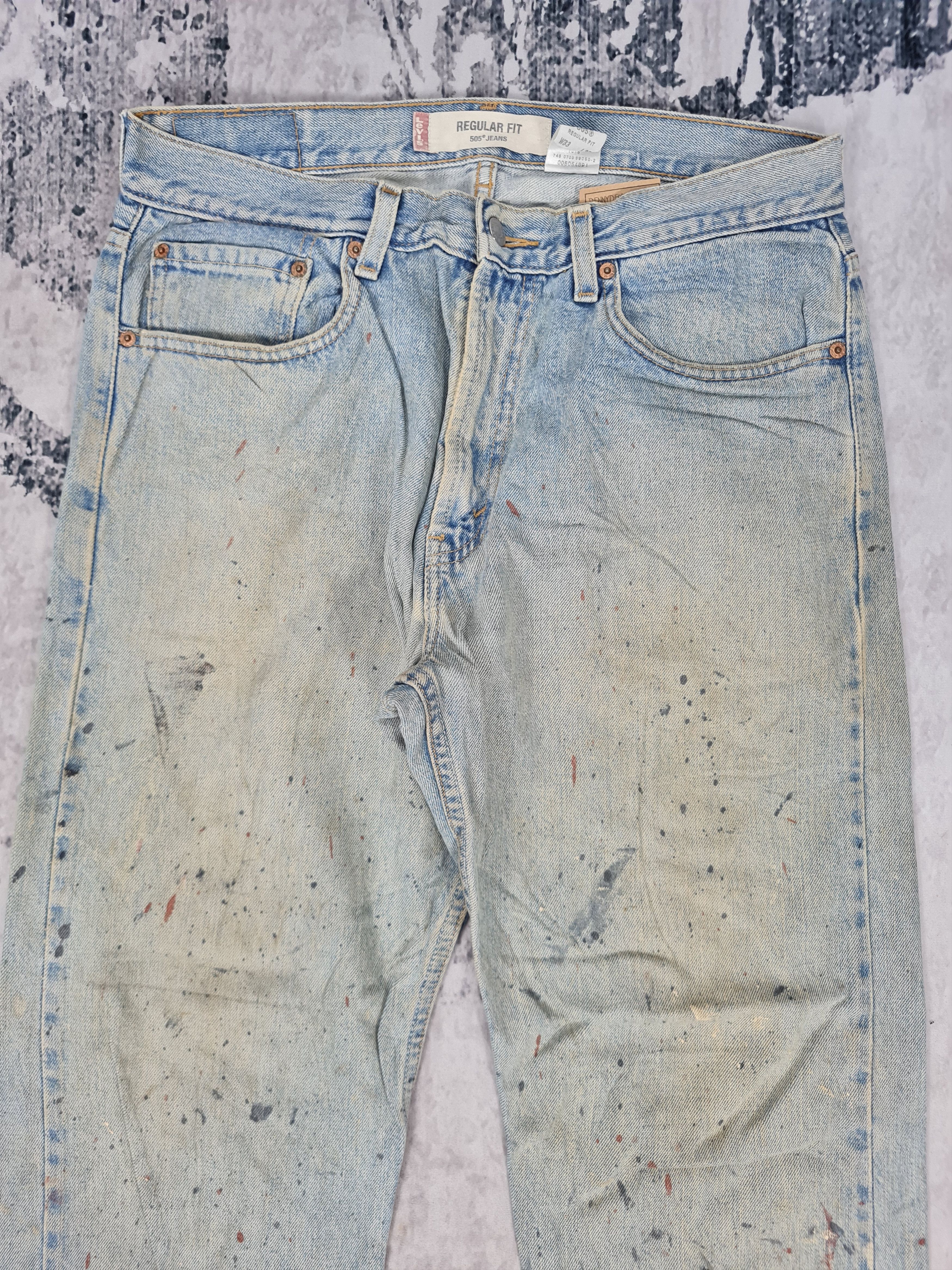 Levi's Vintage Clothing Vtg LEVIS 505 Paint Splatter Bondage Jeans L0361 Size 33x30 Size US 33 - 7 Thumbnail