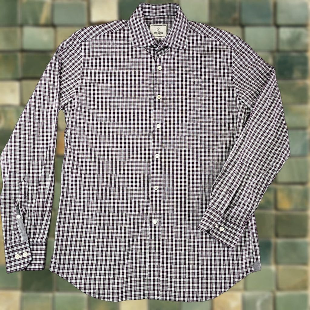 Todd Snyder Todd Snyder Dress Shirt Mens 16 34/35 Purple Check Button Up Long Sleeve Cotton Size 42R - 1 Thumbnail