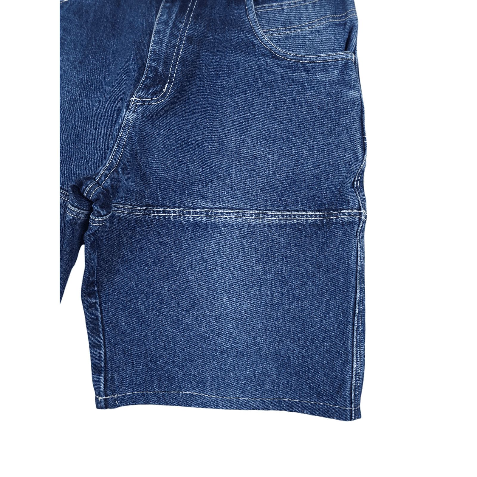 Japanese Brand 💎 Y2K Vintage Fishbone Denim JNCO Shorts Hip-Hop Rap Size US 32 / EU 48 - 4 Thumbnail