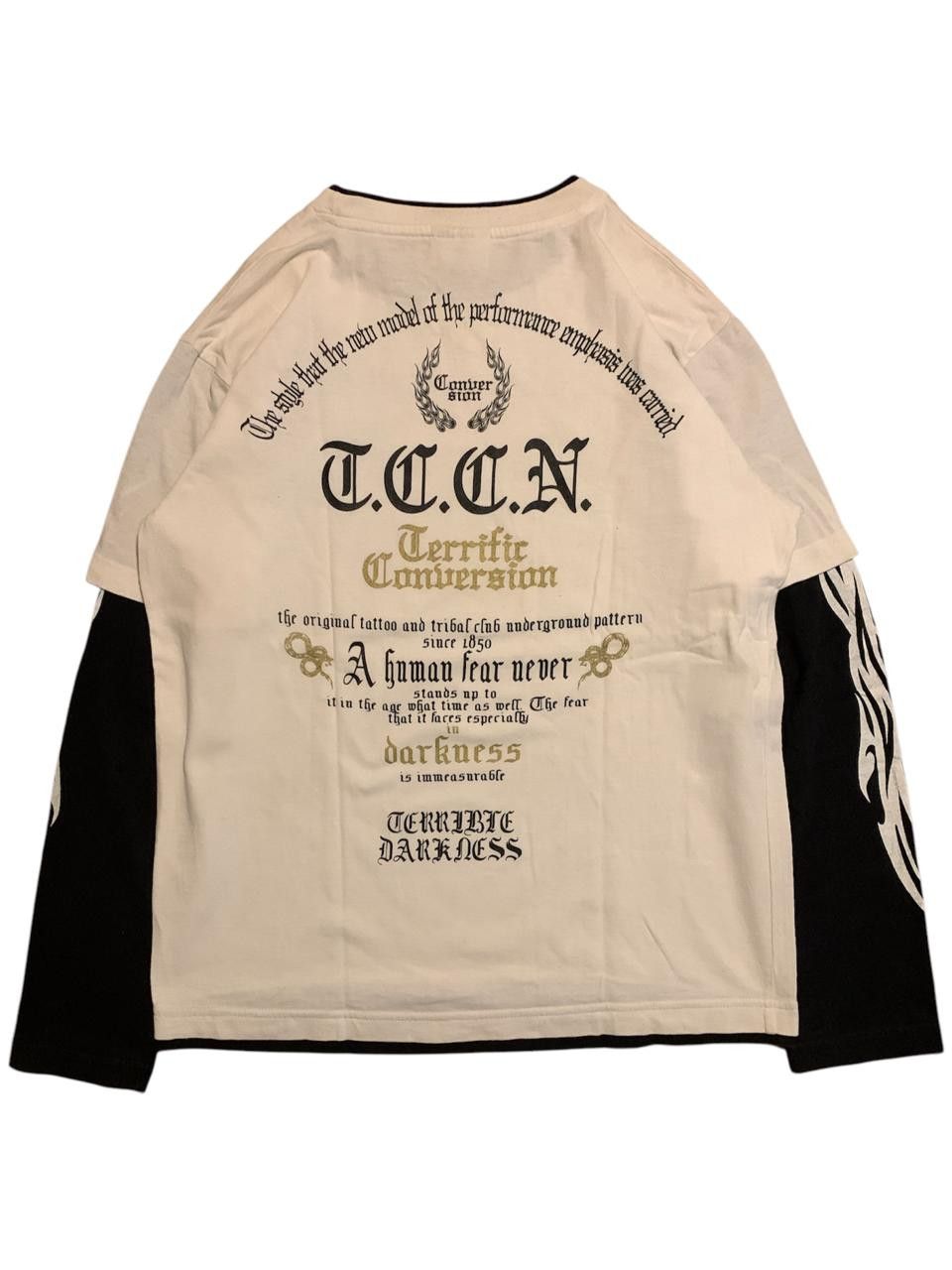 Beauty Beast × If Six Was Nine × Le Grande Bleu (L.G.B.) 2000s Buccet Noise - japanese poem long sleeve double layer Size US M / EU 48-50 / 2 - 2 Thumbnail