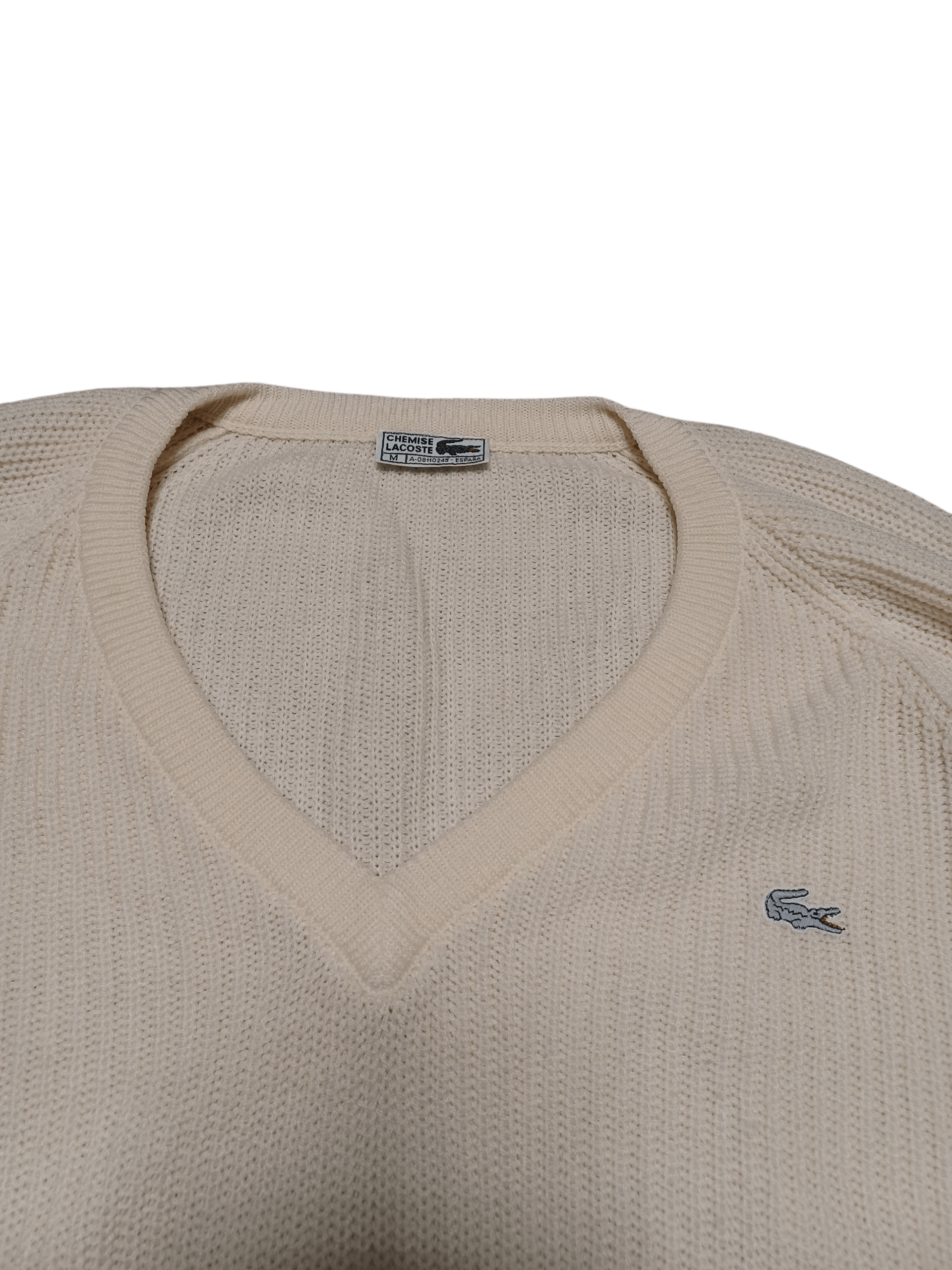 Lacoste LACOSTE VINTAGE 80S V-NECK LUXURY OLDMONEY SWEATER Size US M / EU 48-50 / 2 - 2 Thumbnail