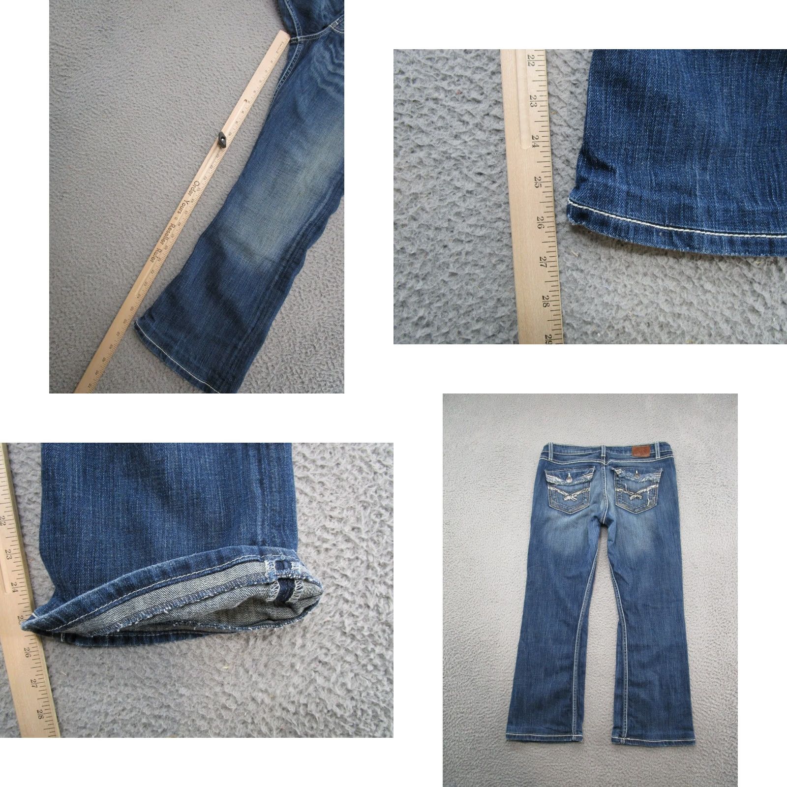 Vintage Buckle BKE Jeans Bootcut 31 Womens Blue Stretch Denim Flap Pocket Y2K Read Tag Size 31x31.5 Size 24" / US 00 / IT 34 - 9 Thumbnail