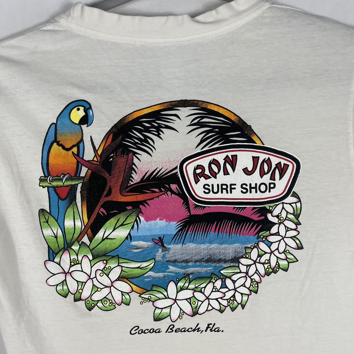 Ron Jon Surf Shop × Vintage 🔥OG🔥Vintage Ron Jon Surf Shop Big Logo Parrot Pocket Tee Size US S / EU 44-46 / 1 - 2 Thumbnail