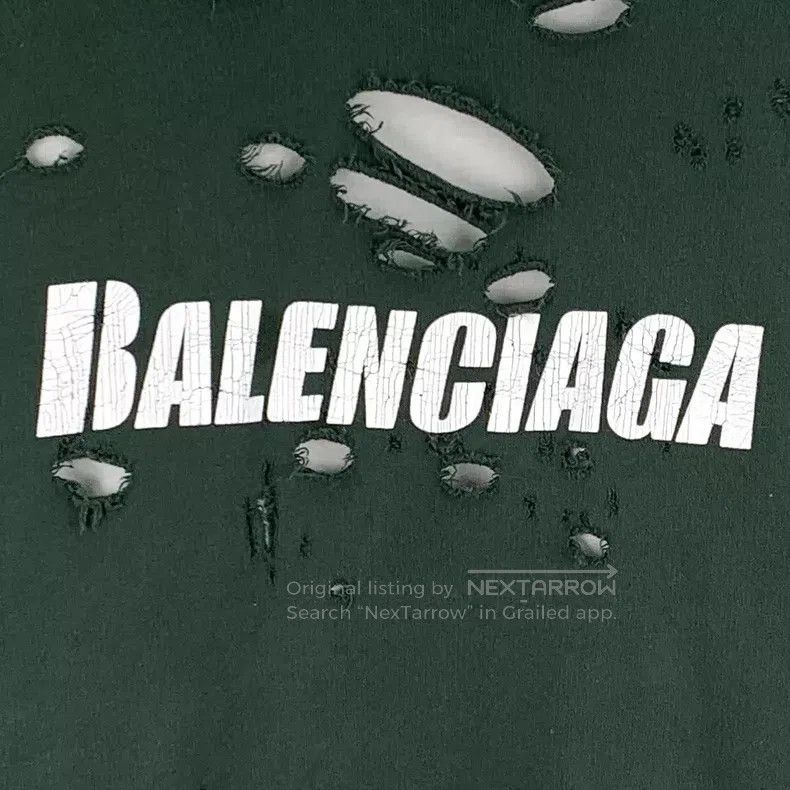 Balenciaga Balenciaga Military green logo letter printed hole design Size US M / EU 48-50 / 2 - 4 Thumbnail