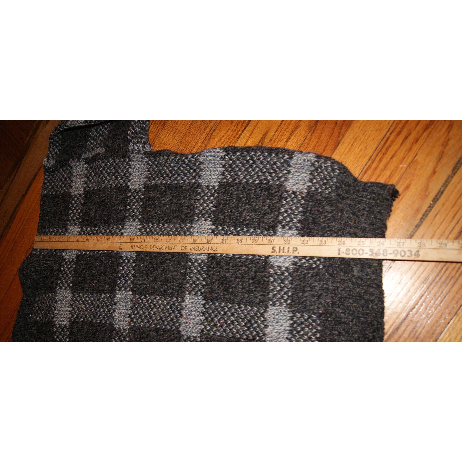 Other VTG Grandpa Sweater Mens XL Wool Blend Gray Black Chunky Size US XL / EU 56 / 4 - 7 Thumbnail