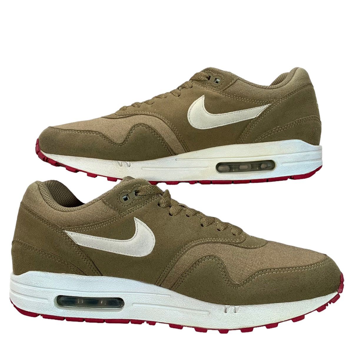 Nike Vintage Nike Air Max 1 Kelp Brown White Red 2011 Sneakers Size US 8.5 / EU 41-42 - 2 Thumbnail