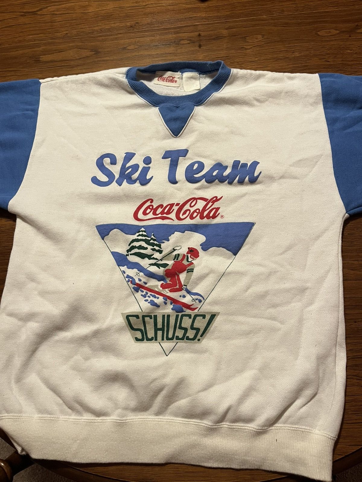 🔥RARE🔥 1970 COCA-COLA SCHUSS SKI TEAM SWEATER S/M BLUE WHITE
