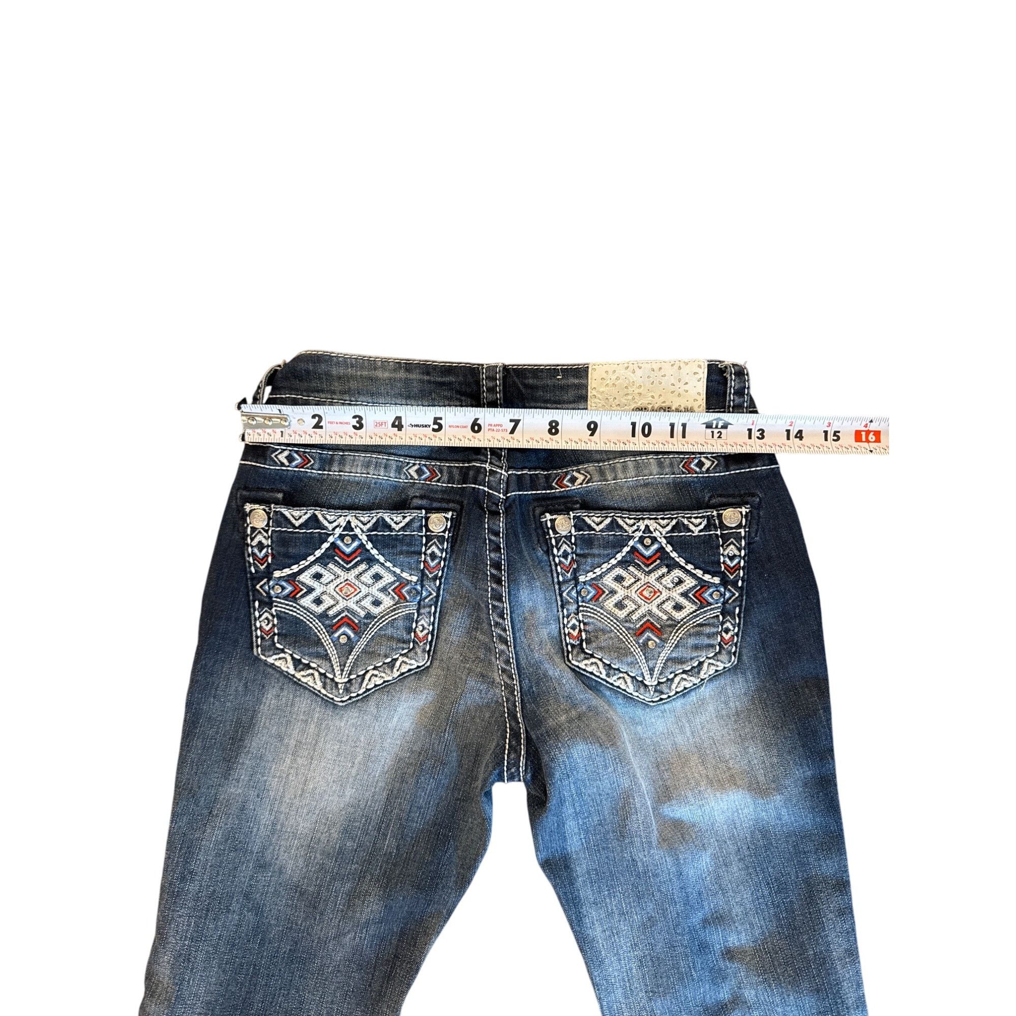 Designer Grace Jeans Womens Skinny Fit Embroidered Denim Size 25 Size 25" / US 0 / IT 36 - 5 Thumbnail
