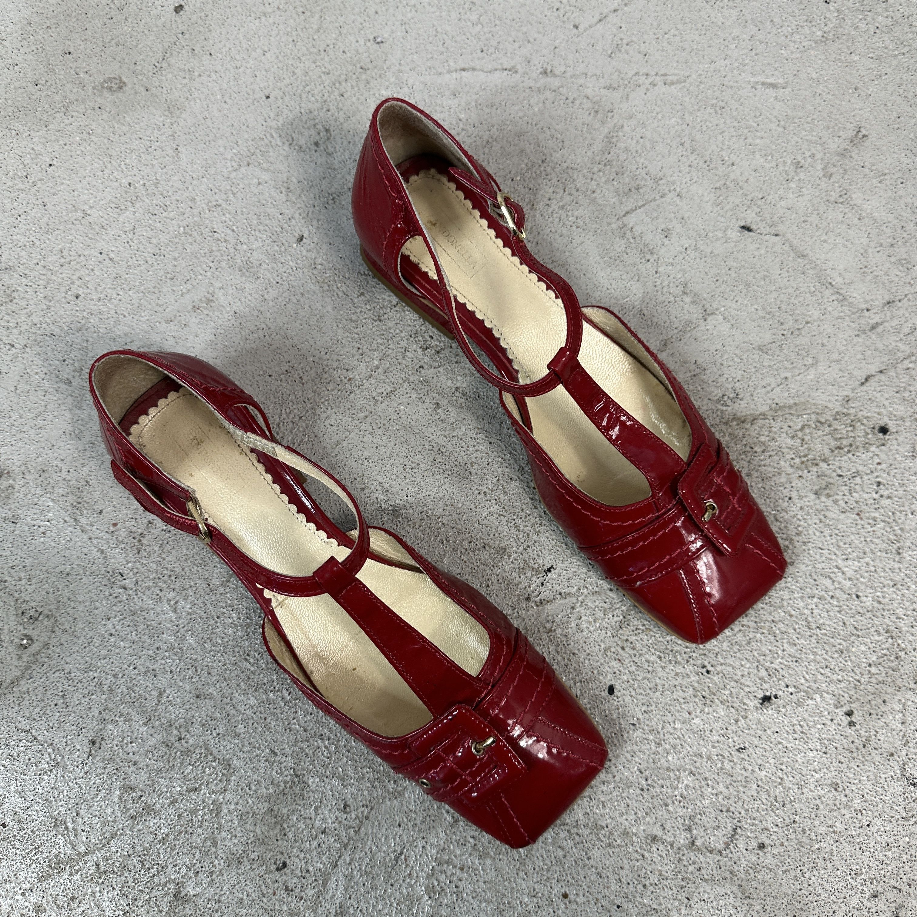 Vintage Buckle Leather Shoes Vintage Cherry Red Size US 10 / IT 40 - 9 Thumbnail
