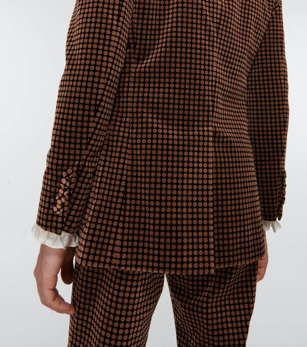 Gucci 48 M - Gucci Polka Dot Print Blazer Brown Suit Jacket Size 48R - 5 Thumbnail