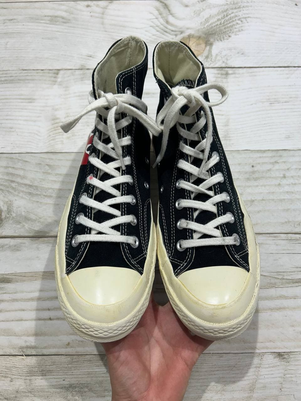 Comme des Garcons PLAY Comme des Garçons x Converse High Top CDG Sneakers Size US 8.5 / EU 41-42 - 2 Thumbnail