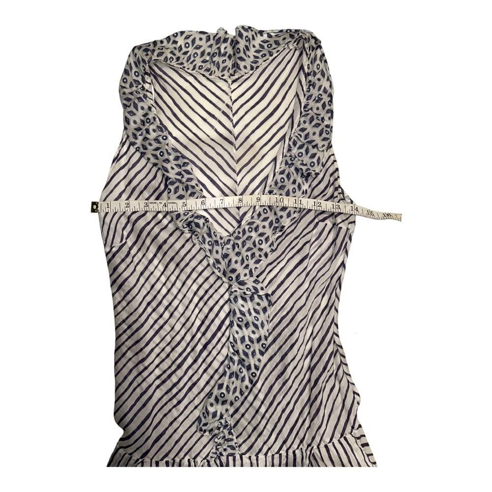 Designer Striped Low Ruffle Knee Length Dress Size Small Size S / US 4 / IT 40 - 3 Thumbnail