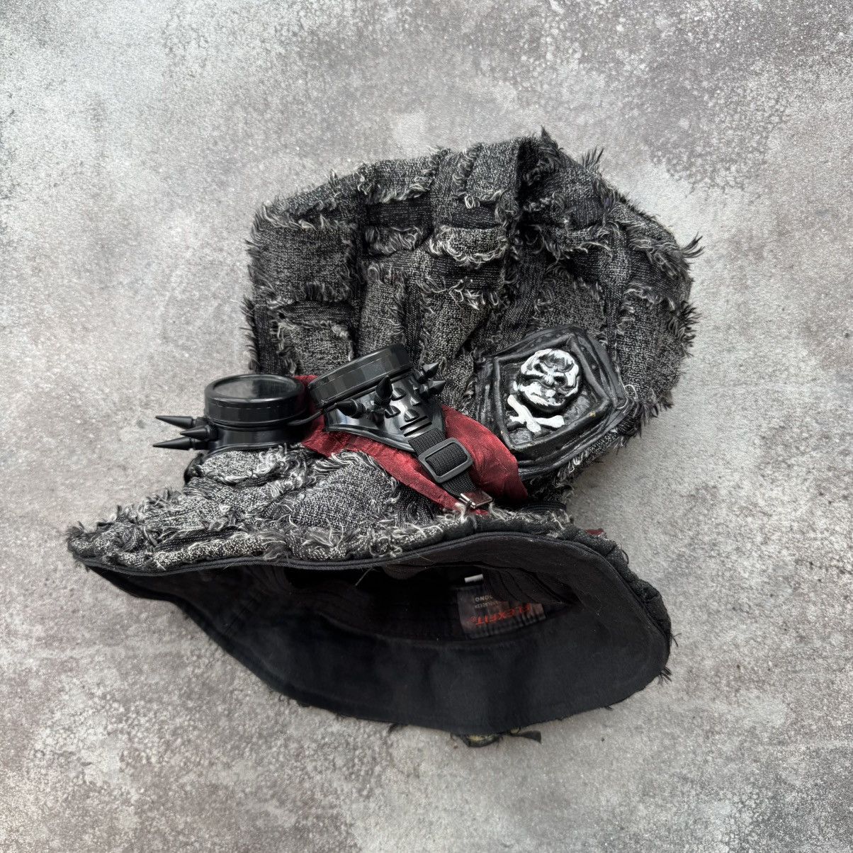 If Six Was Nine Grunge Cyberpunk Distressed Hat w/ Goggles + Japanese Patch Size ONE SIZE - 13 Thumbnail