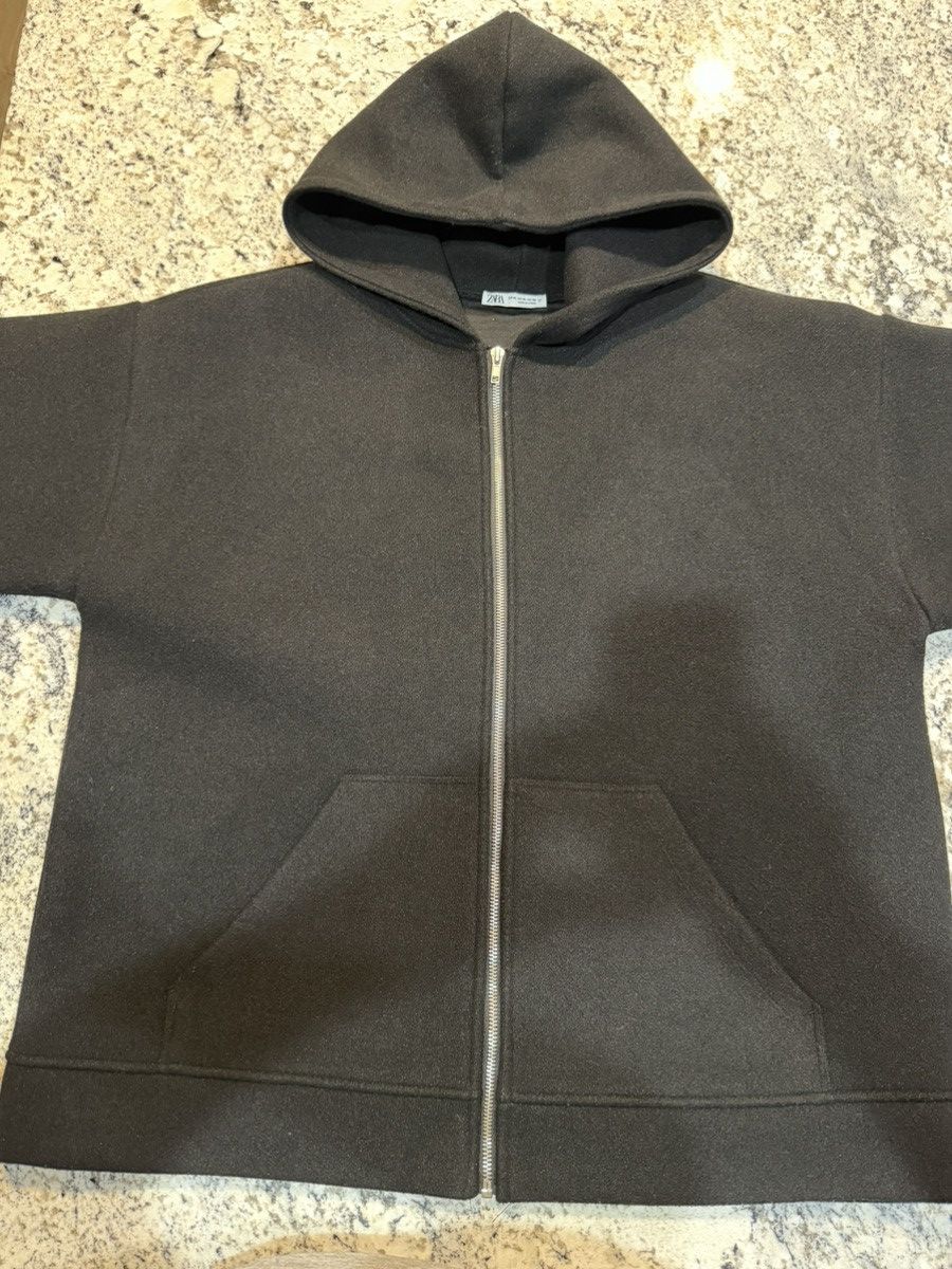 Zara Zara Neoprene Zip-Up Hoodie Size US XL / EU 56 / 4 - 2 Thumbnail