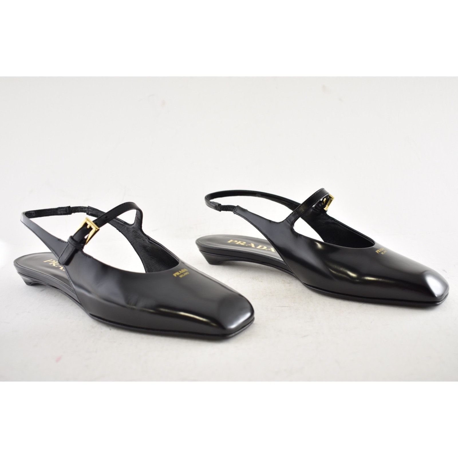 Prada Prada Black Leather Mary Jane Slingback Ballet Flat 36 Size US 6 / IT 36 - 4 Thumbnail