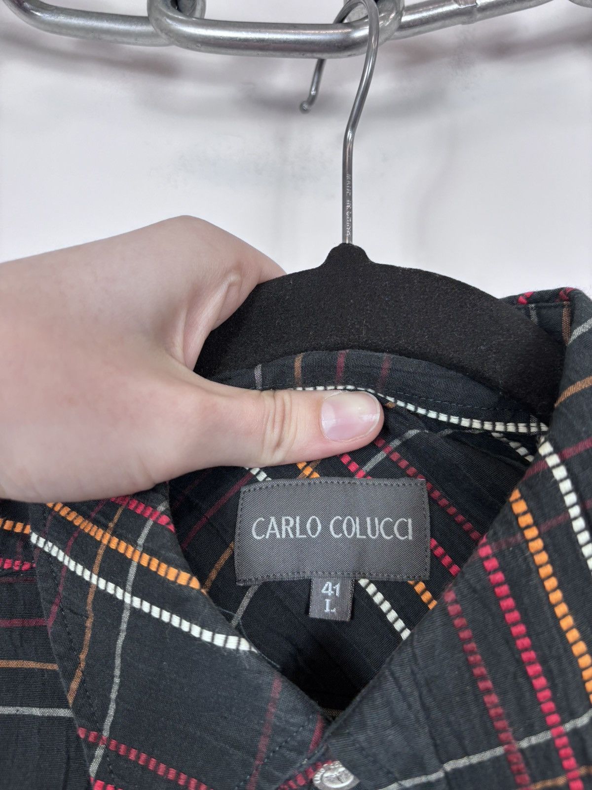 Carlo Colucci Carlo Colucci Men’s Checkered Casual Short Sleeve Shirt Size US L / EU 52-54 / 3 - 8 Thumbnail