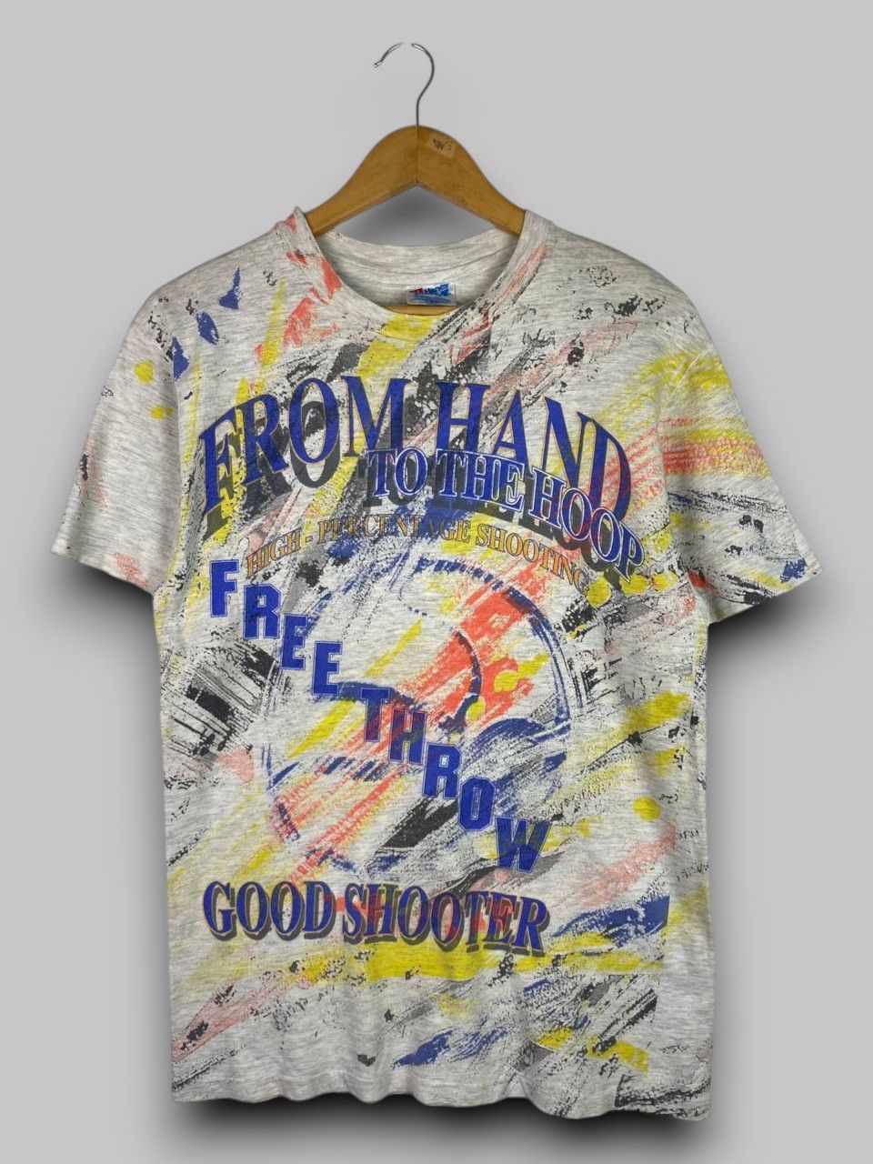 Vintage vintage 90s basketball all over print tee nice design Size US M / EU 48-50 / 2 - 1 Thumbnail