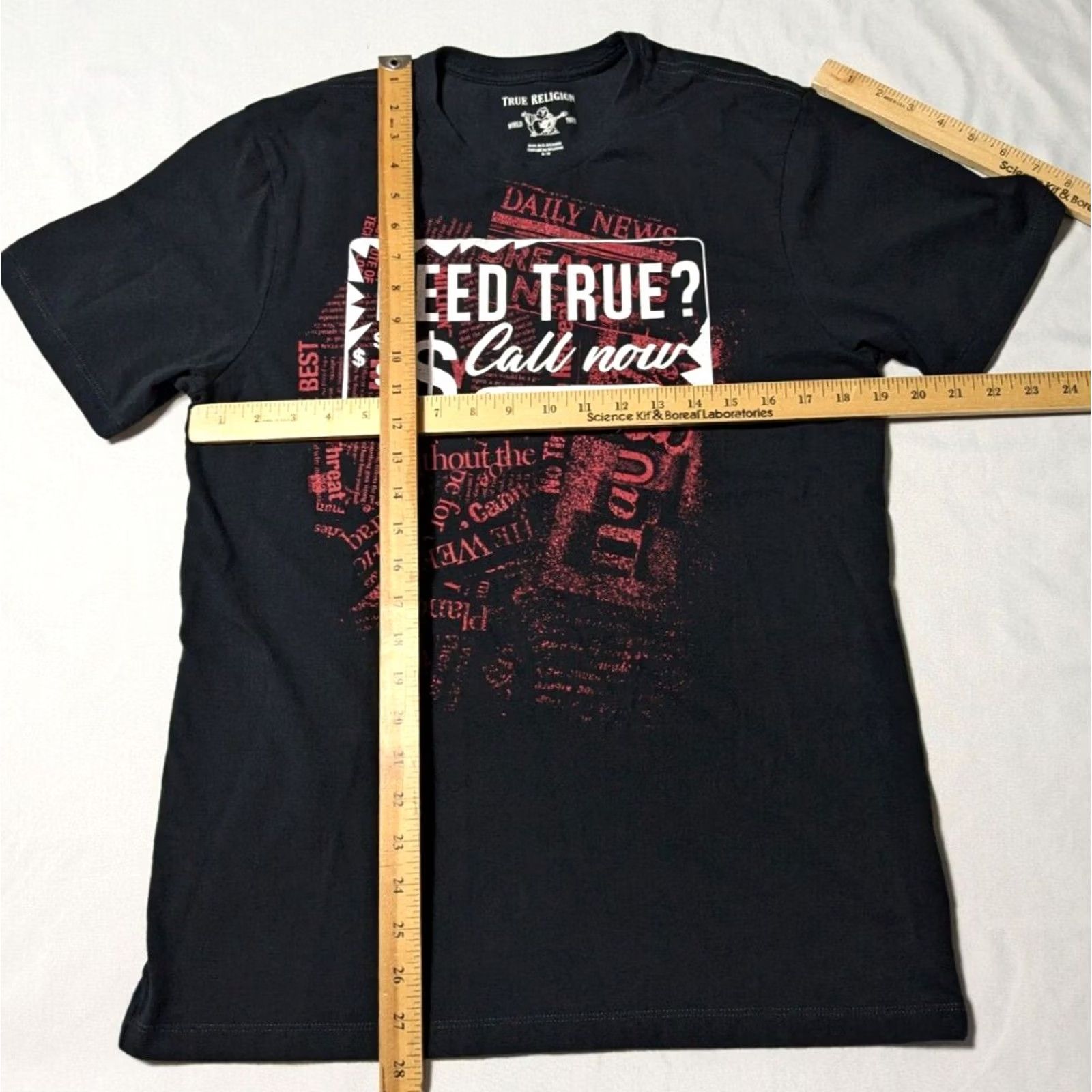 True Religion TRUE RELIGION NEED TRUE? CALL NOW Men M Black Cotton T-Shirt Size US M / EU 48-50 / 2 - 6 Thumbnail