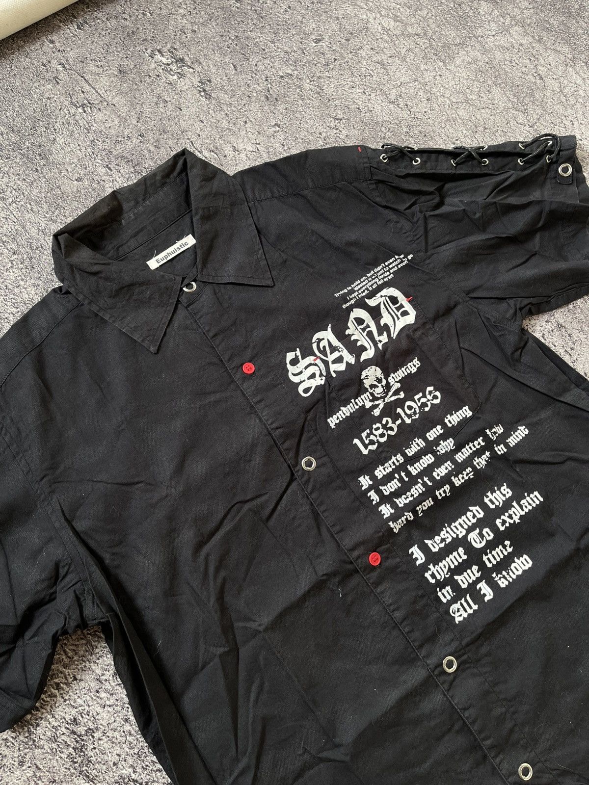 Japanese Brand Y2K Euphuistic laced skull ifsixwasnine shirt Size US L / EU 52-54 / 3 - 2 Thumbnail
