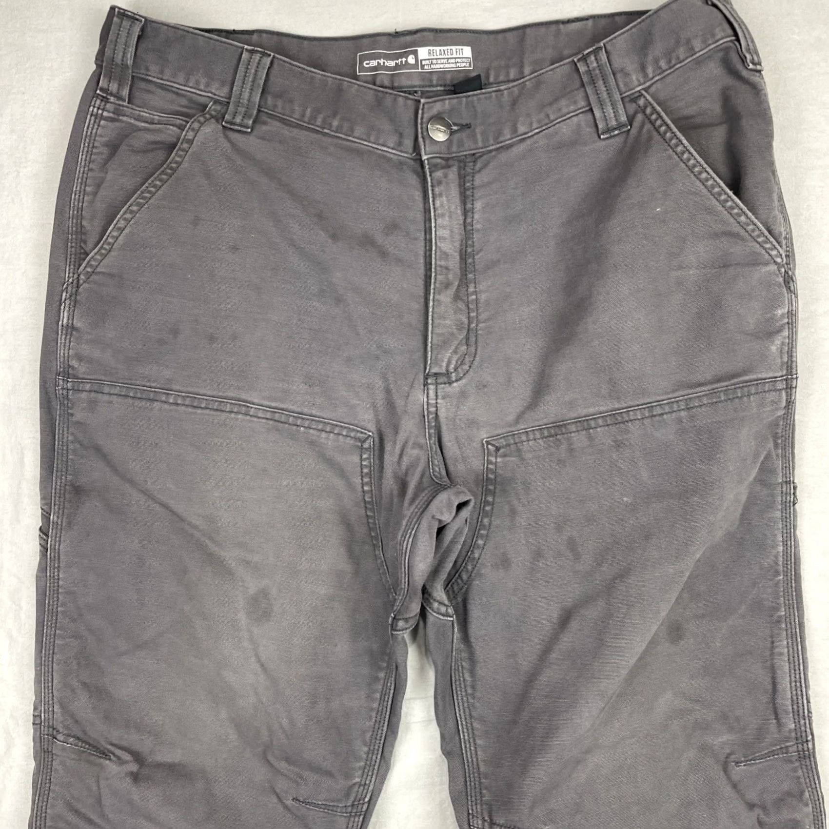 Carhartt Carhartt Pants Mens 36x34 Gray Rugged Flex Canvas 5-Pocket Relaxed Straight Front Workwear Pants Mens Medium? Size US 36 / EU 52 - 6 Thumbnail